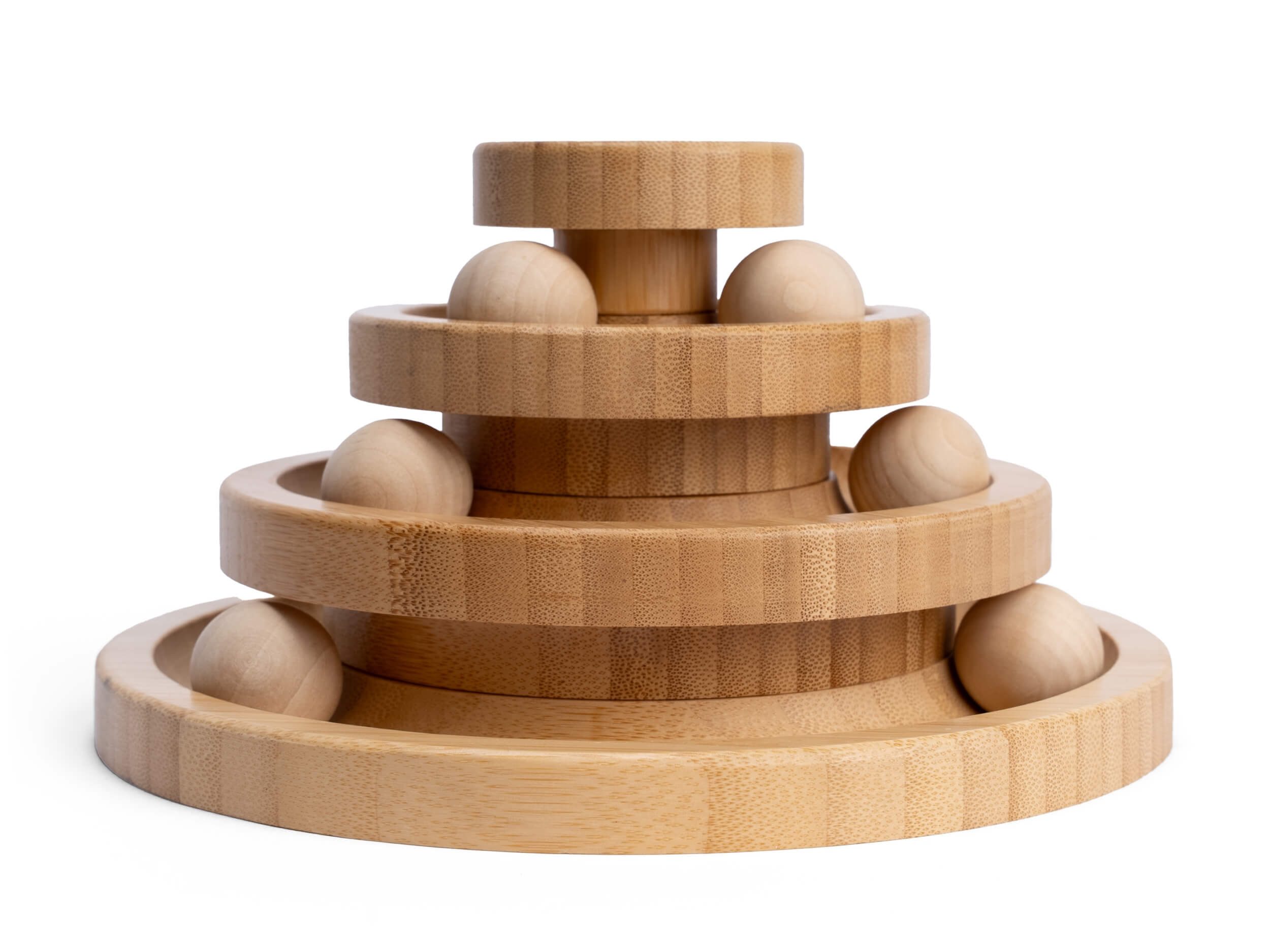 TrendPet Tier-Beschäftigungsspielzeug Minka Orbit Bambus Katzenspielzeug, Robustes Spielzeug aus Bambus
