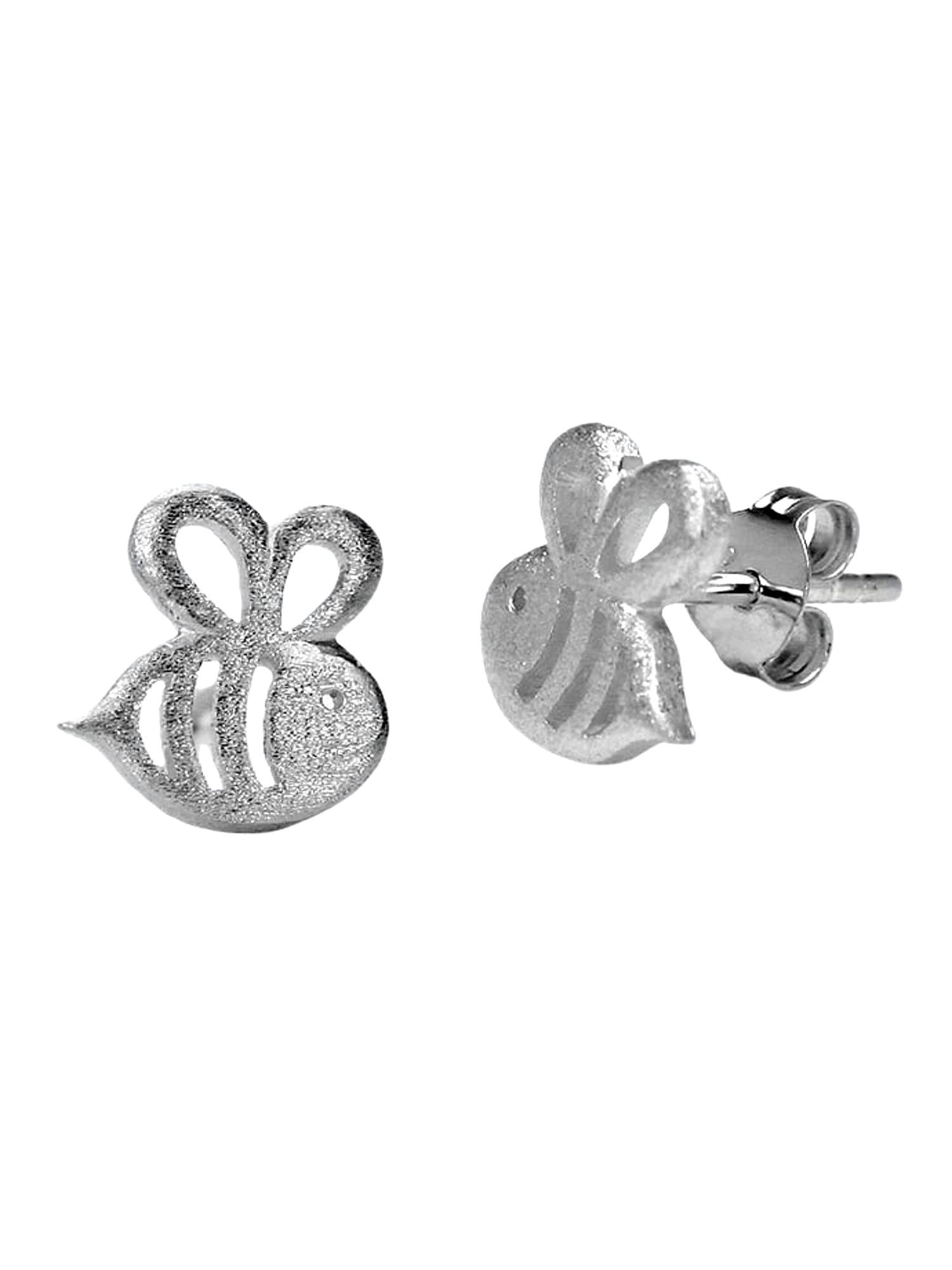 POCHUMIDUU Paar Ohrhänger S925 Silber Ohrringe, Frauen Mode Sterlingsilber Biene aus 925er Frauen Form Silberschmuck für