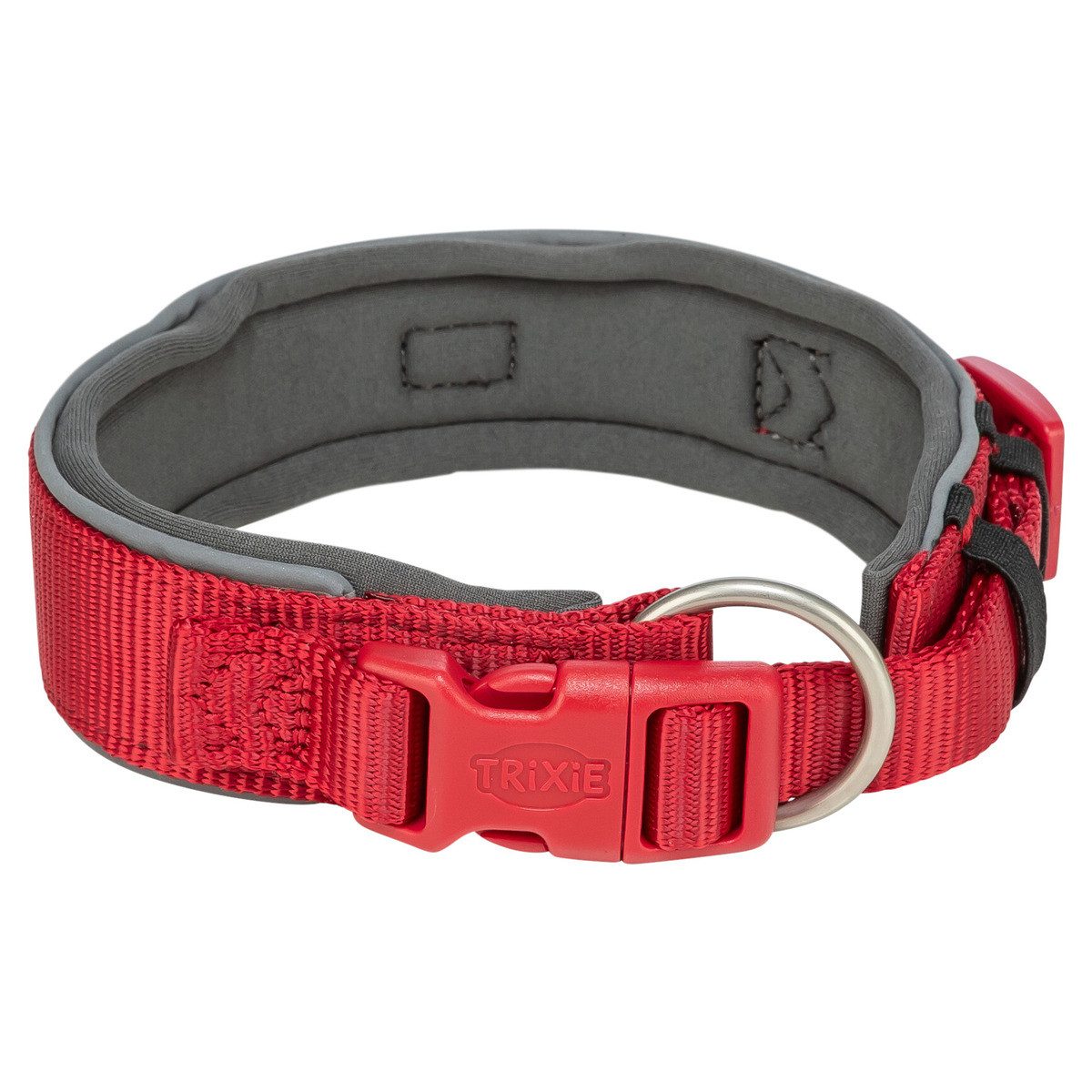TRIXIE Hunde-Halsband Premium Halsband, extra breit, rot/grafit
