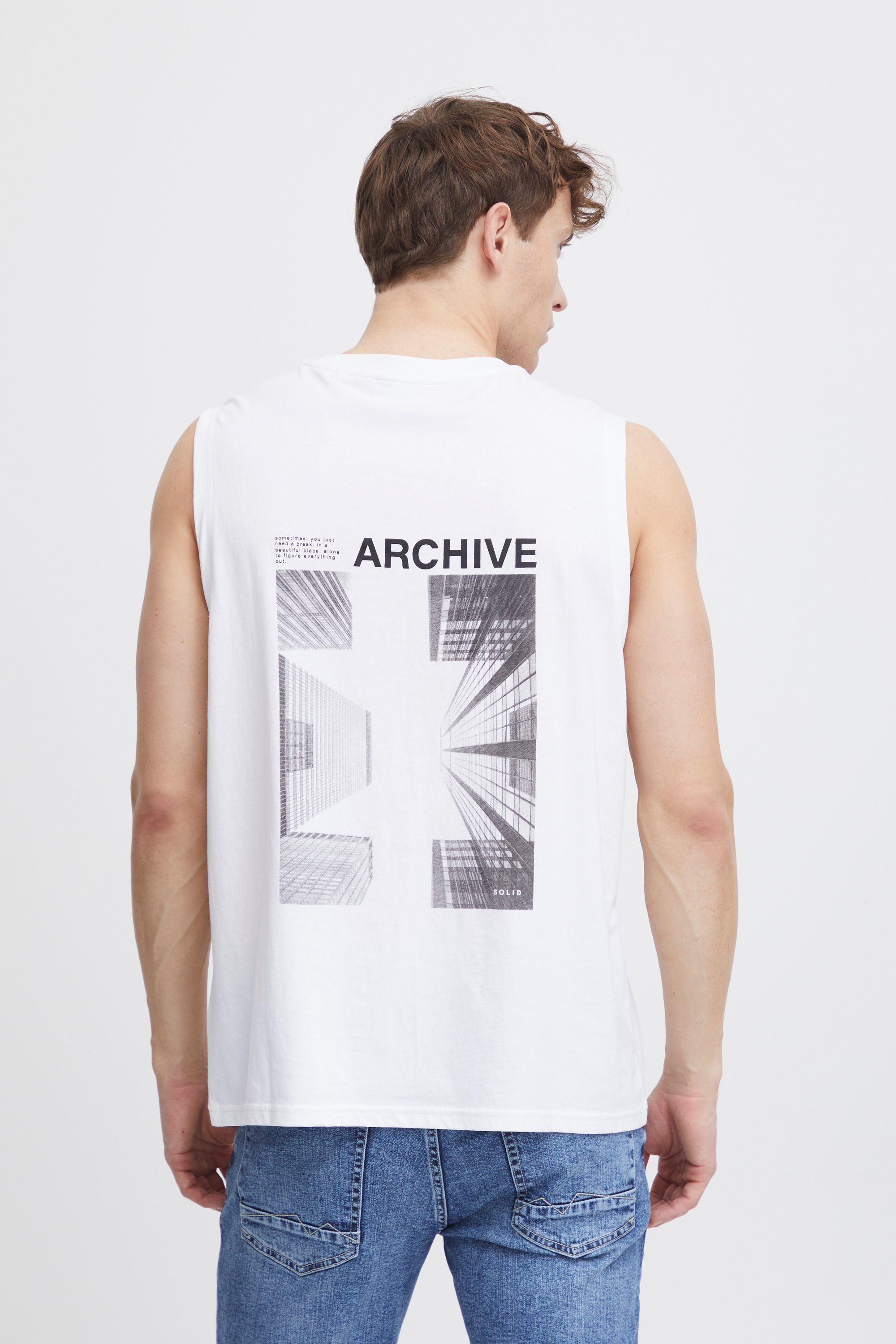 !Solid Tanktop SDMElamdro Modisches Streetwear Tank-Top mit Backprint