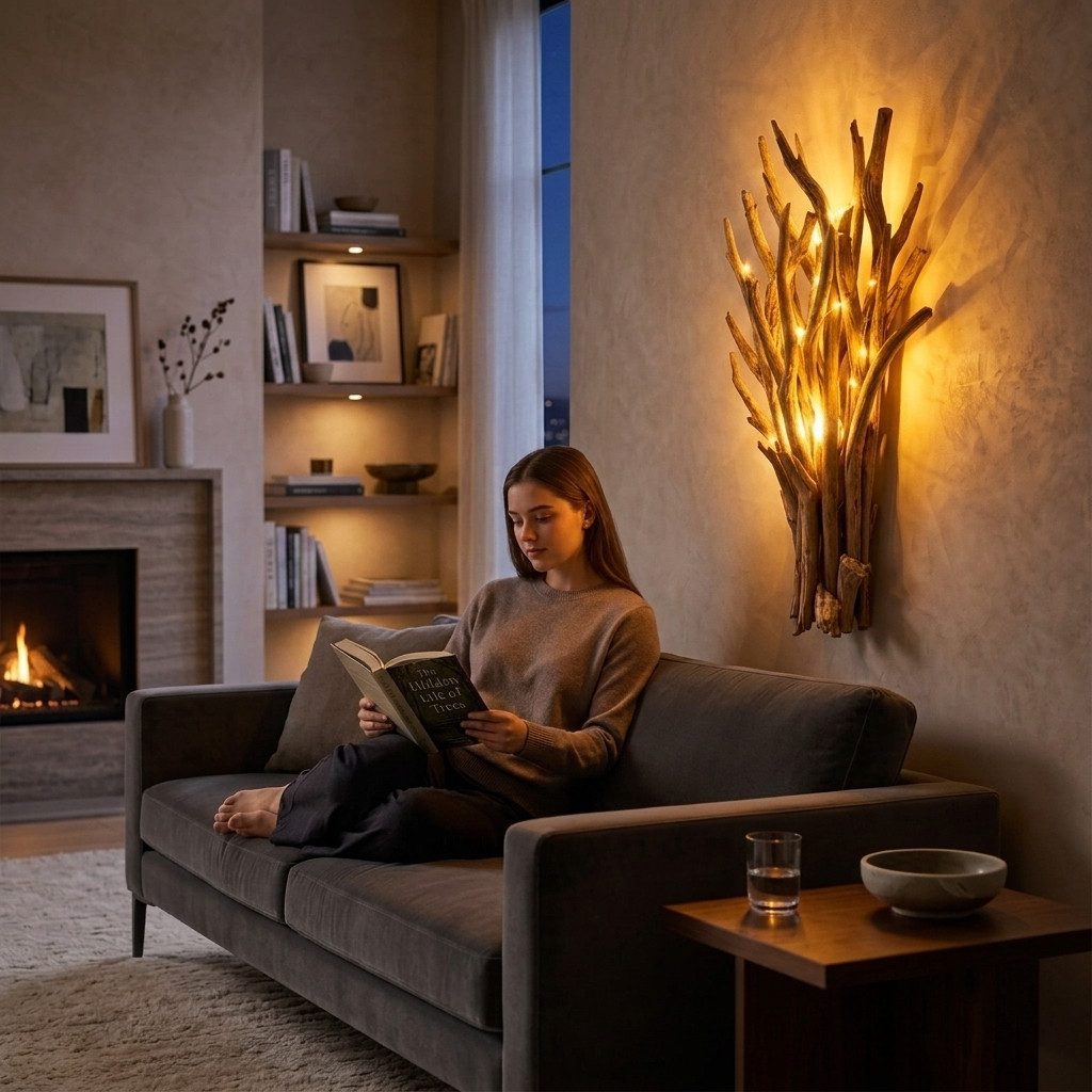Möbel Bressmer Wandleuchte BAKA Holzwandlampe,Handarbeit Treibholzlampe,dekorative Wandleuchte – Bild 2 von 5