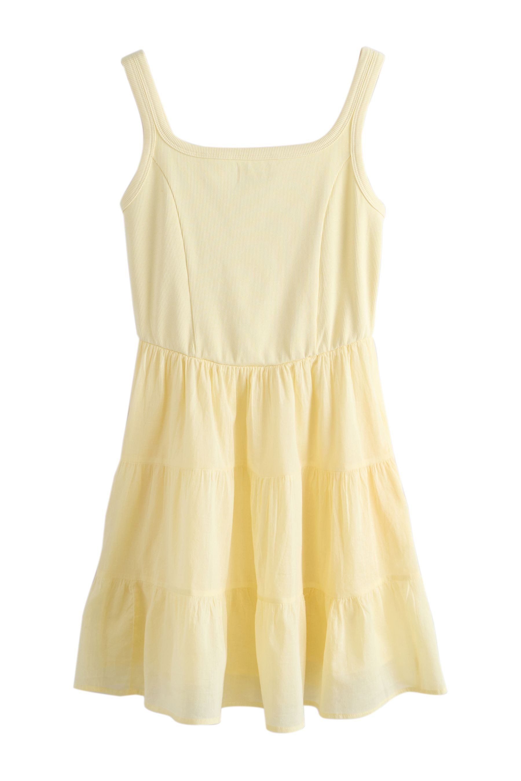Next Sommerkleid Gestuftes Minikleid mit eckigem Ausschnitt (1-tlg)