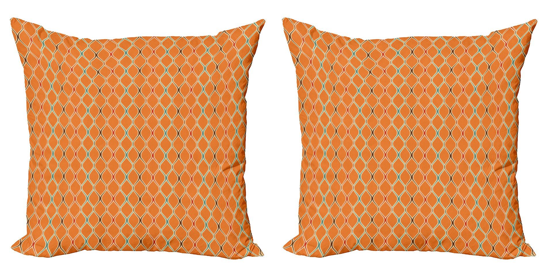 Accent trippy Digitaldruck, Inspired Orange Modern (2 Abakuhaus Kissenbezüge Stück), Doppelseitiger