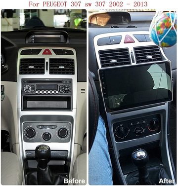 GABITECH für Peugeot 307 9" Android 13 Autoradio Bluetooth Carplay Einbau-Navigationsgerät