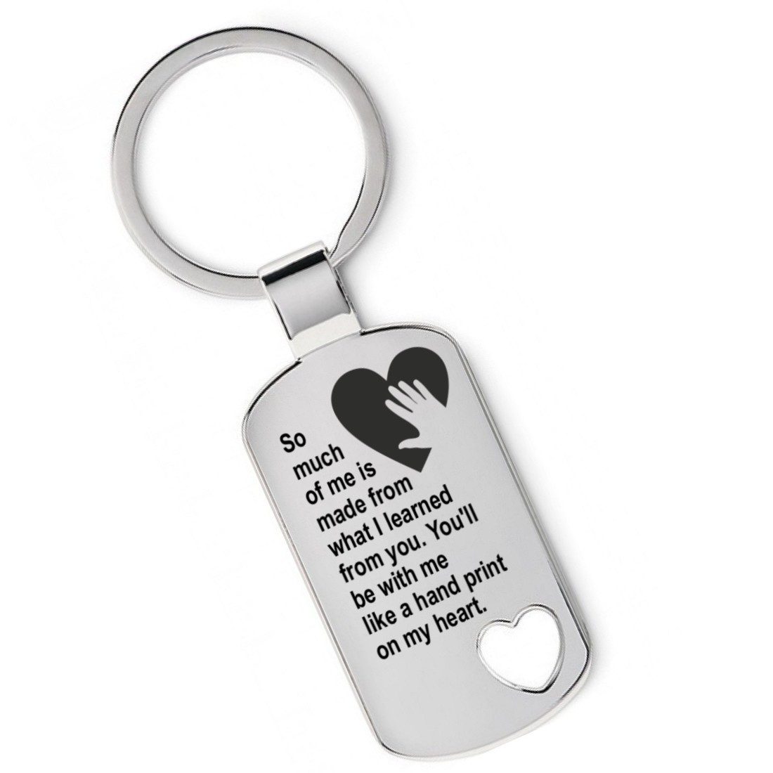 Lieblingsmensch Schlüsselanhänger Handprint on my heart - ein tolles Geschenk & Glücksbringer (Schlüsselanhänger mit Gravur, inklusive Schlüsselring), Robuste und filigrane Lasergravur