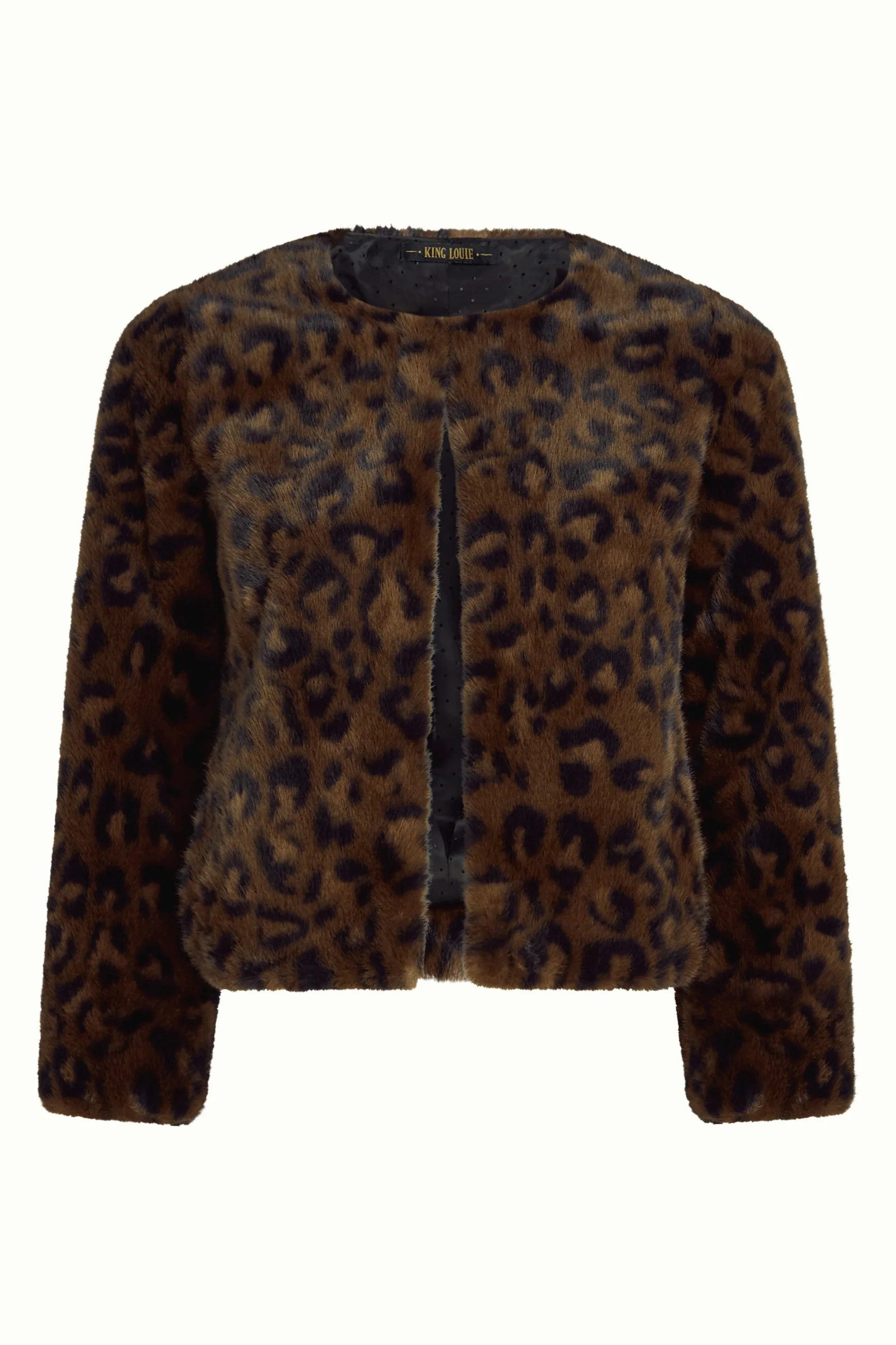 King Louie Fellimitatjacke Paloma Coat Billy - Weiche Fellimitatjacke mit Animal-Print