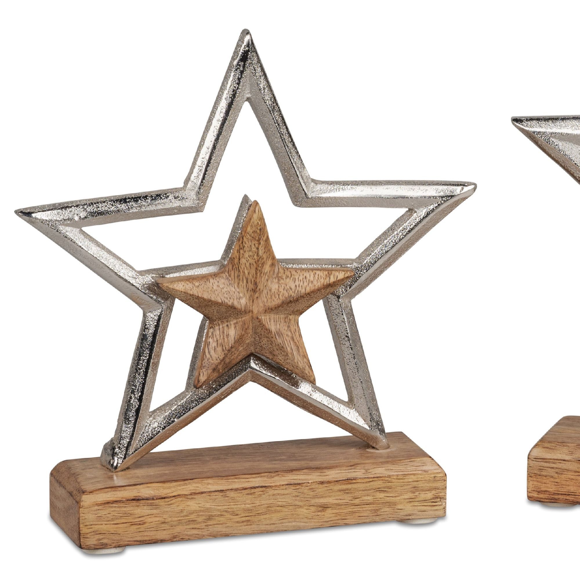 formano Dekofigur Alu Mangoholz, Auf Sockel, natur, Motiv: Stern günstig online kaufen