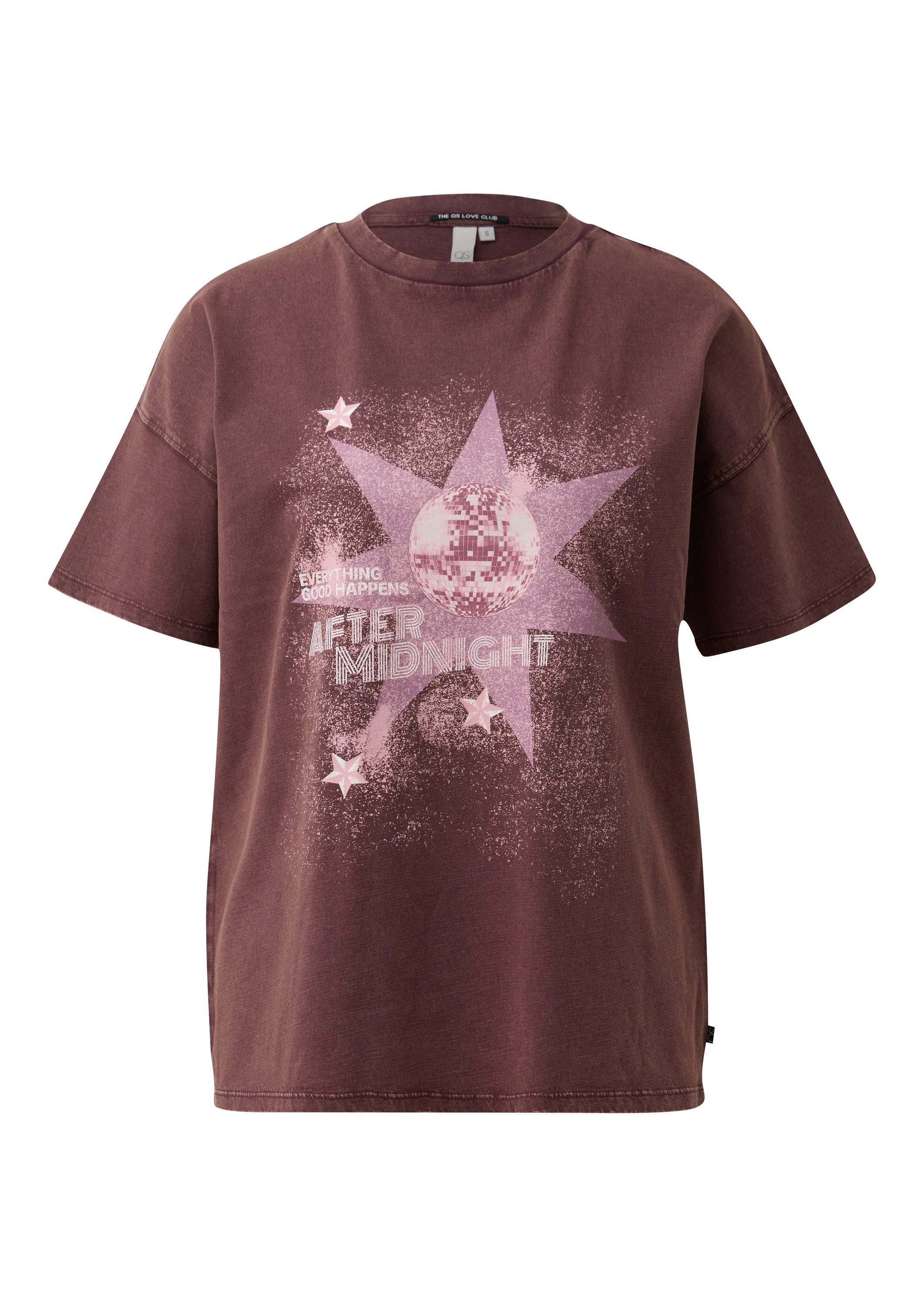 QS Kurzarmshirt T-Shirt Gewaschenes Printshirt günstig online kaufen