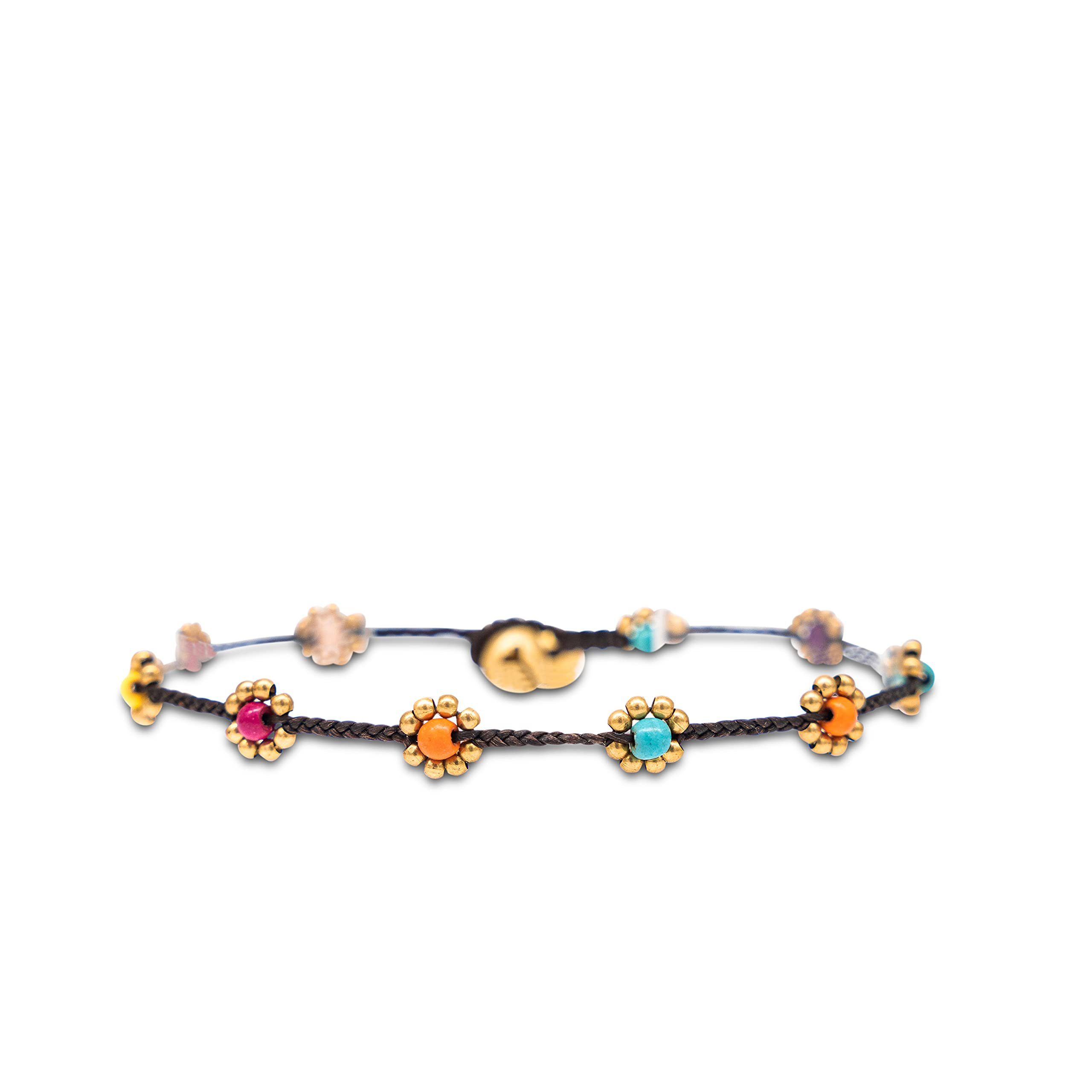 Made by Nami Fußkette Surfer Fußkettchen mit Perlen Damen & Mädchen Boho Fußkette, Hippie Fußkettchen Festival Schmuck