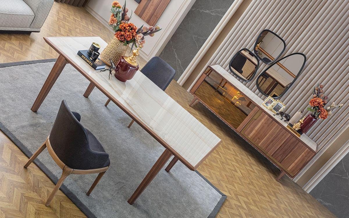 Stühle+Esstisch+2x Luxus Esszimmer Essgruppe Set 4x Made JVmoebel In Armlehnstühle+Sideboard, Europe