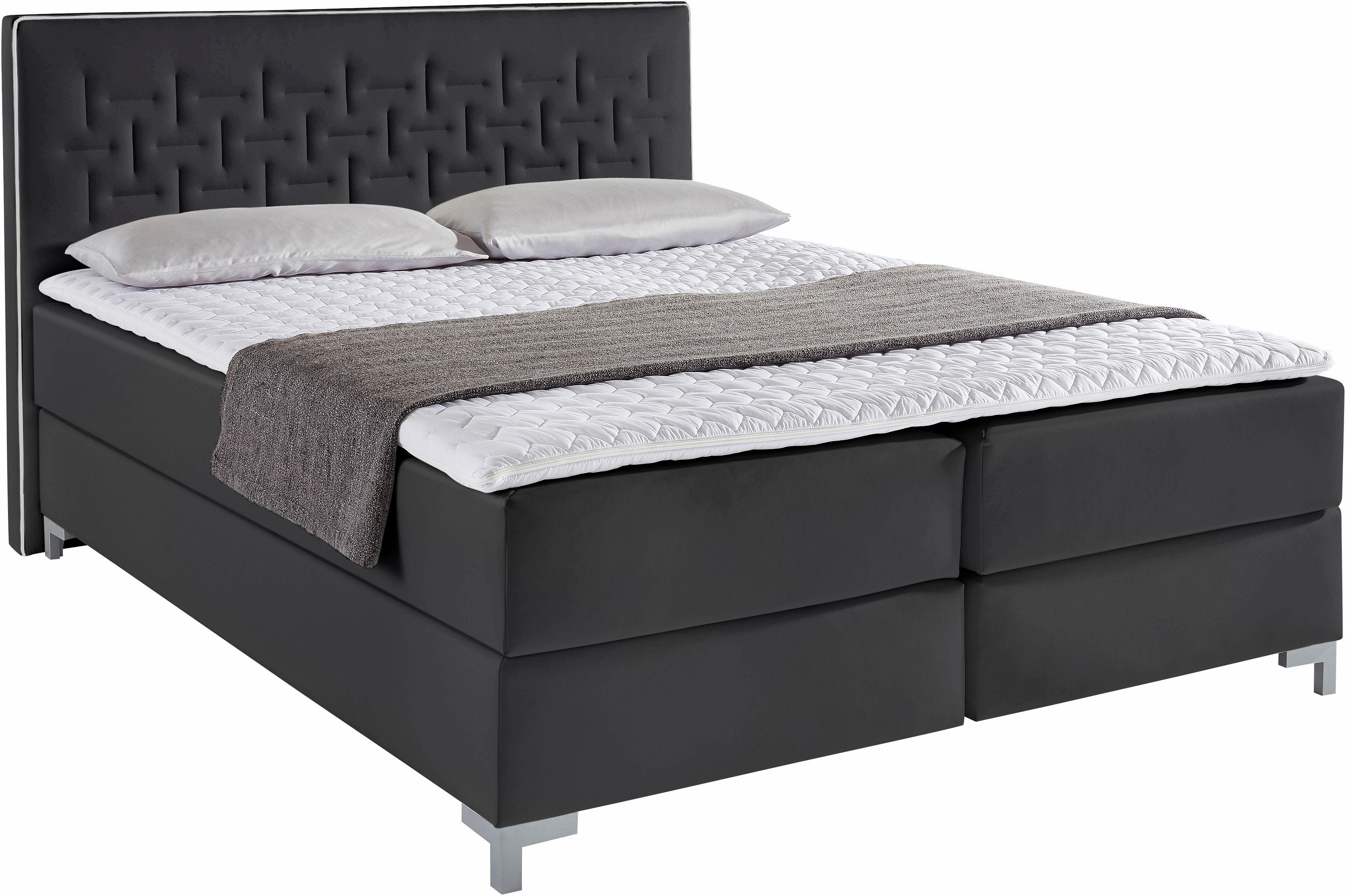 INOSIGN Boxspringbett "Coos" mit besonderer Steppung im Kopfteil, 3 Matratz günstig online kaufen