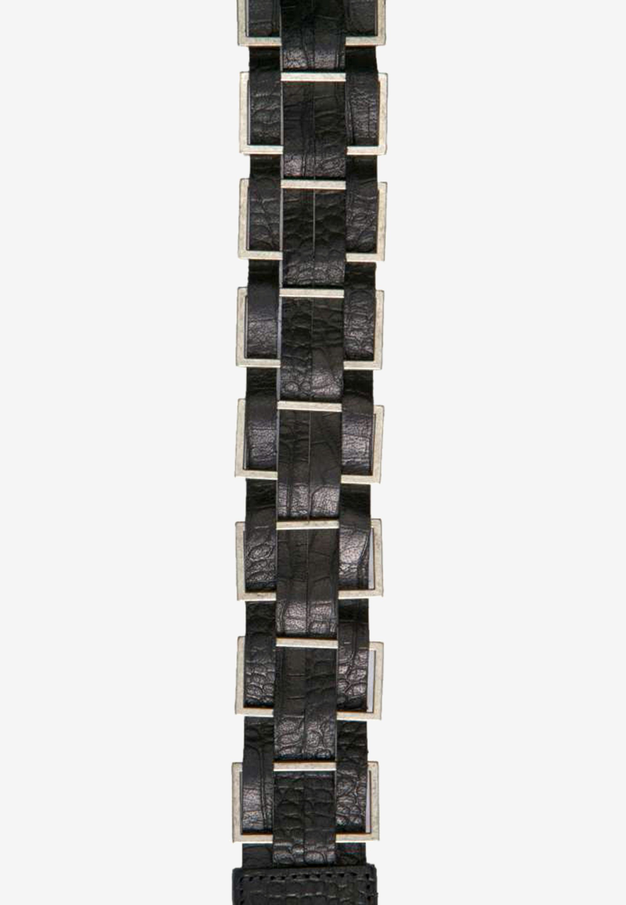 Cipo & Baxx Ledergürtel mit modischen schwarz Metall-Elementen