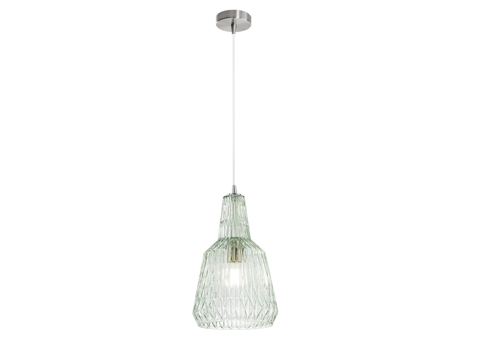 Luce Design Ambiente LED Pendelleuchte aus facettiertem Kristallglas Ø 23cm, Leuchtmittel dimmbar, LED wechselbar, Warmweiß, Retro Hängelampe mit Designer Glas Lampenschirm klein