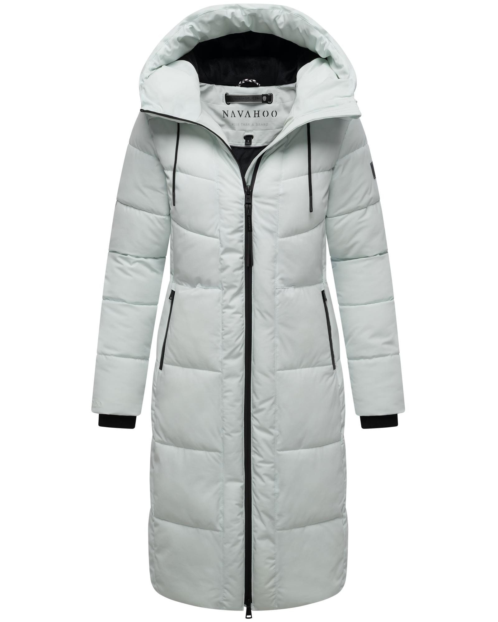 Navahoo Steppmantel Schokokuss XIV Warmer Damen gesteppter Wintermantel mit Kapuze