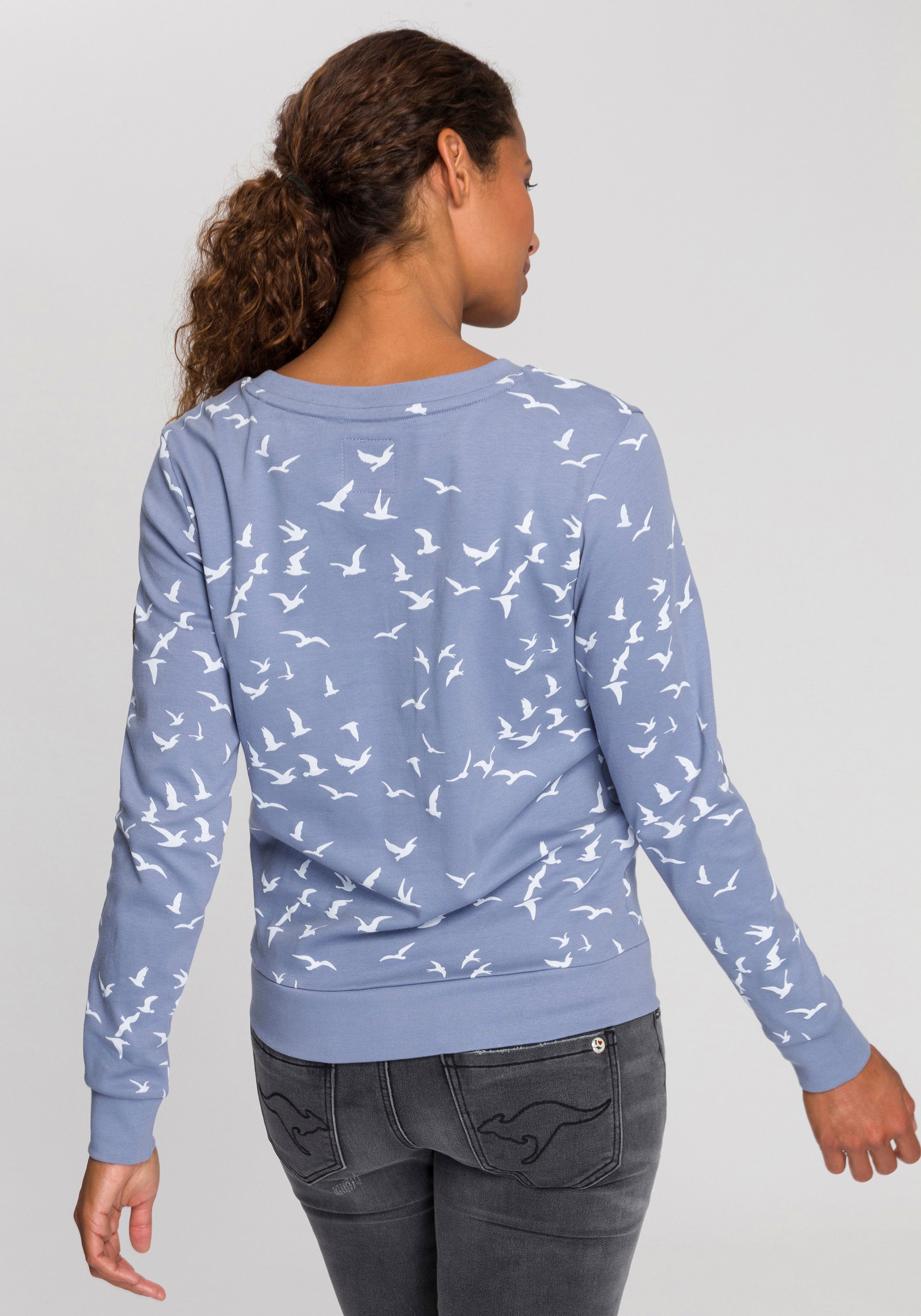 Sweatshirt mit Minimal-Allover-Print mittelblau KangaROOS modischem