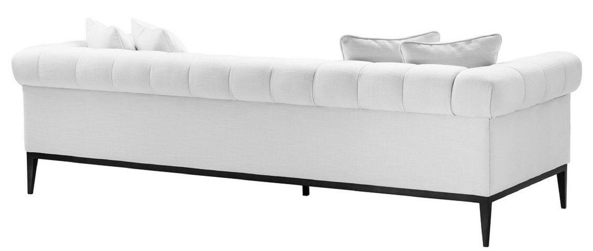 Schwarz 98 Wohnzimmer 240 Sofa 69 - x Wohnzimmer / - 4 - Padrino Luxus Weiß mit Sofa Kissen H. Luxus x Möbel Casa Sofa Möbel cm