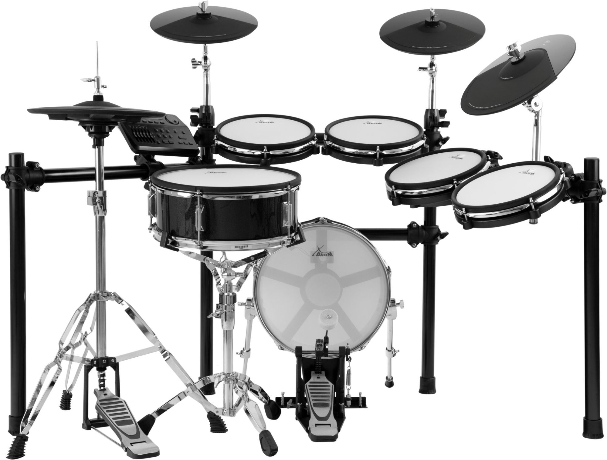 XDrum E-Drum DD-650 PLUS Mesh E-Drum Kit, 10 Pads, Holzkessel, 720 Sounds, 10-St., echte Holzkessel bei Snare und Kick, 720 Sounds, 40 Kits