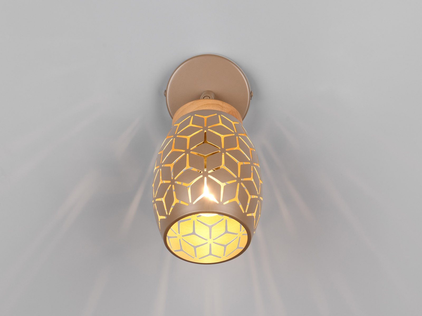 Reality Leuchten LED Wandstrahler, Dimmfunktion, LED wechselbar, über Schalter in 3 Stufen dimmbar, warmweiß, Licht-strahler innen Wandlampe Wandbeleuchtung mit Schalter Bett Ø12cm