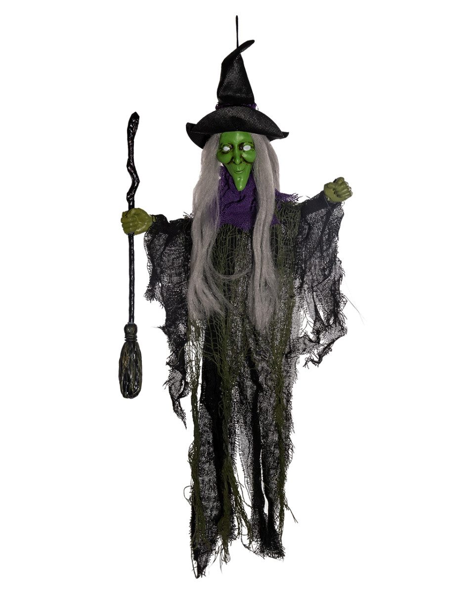 Horror-Shop Dekoobjekt Klassische Hexe mit Hexenbesen als Hängefigur 60 c günstig online kaufen