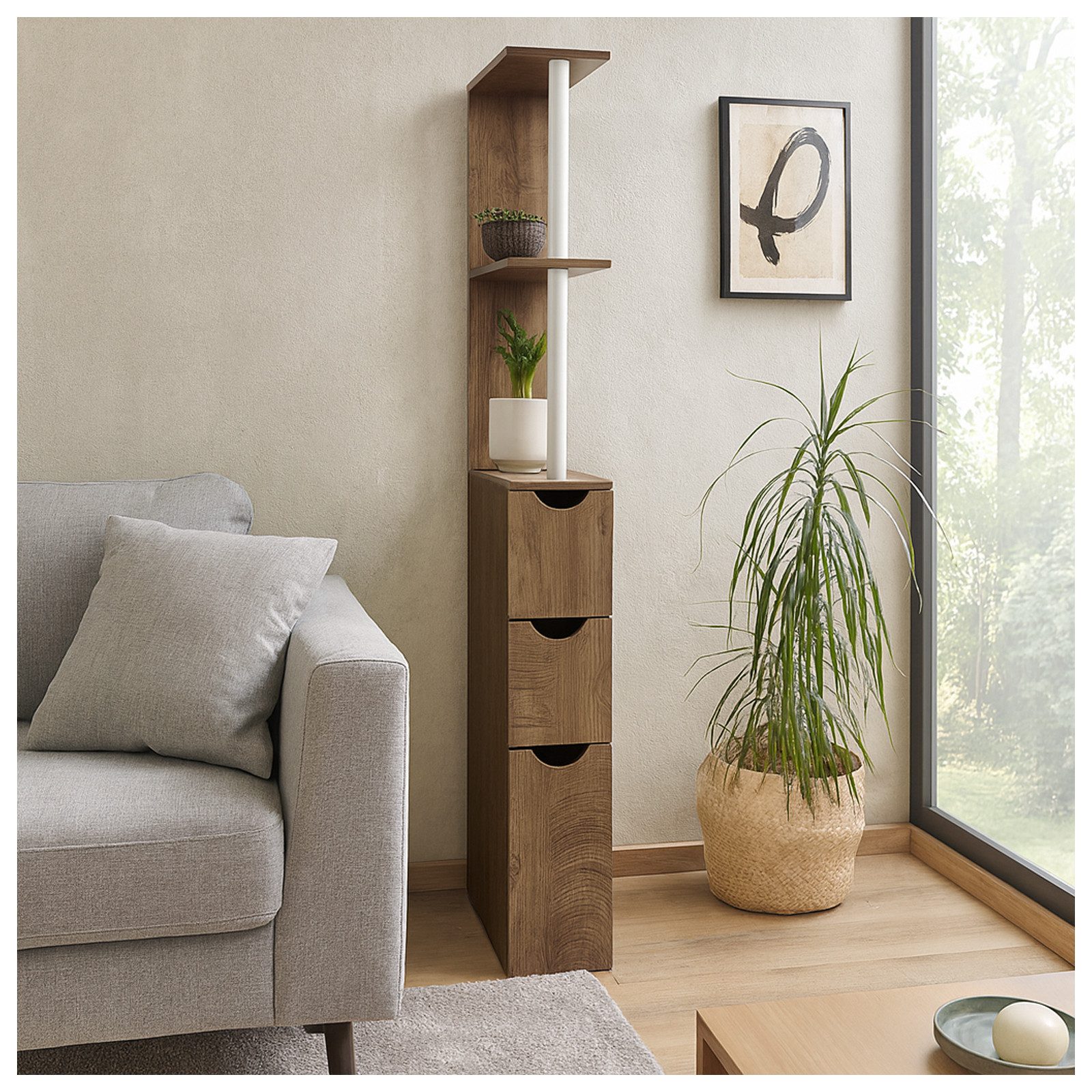 HTI-Living Raumteilerregal Raumteilerregal 136 cm Thekla Eiche, Stück 1-tlg günstig online kaufen