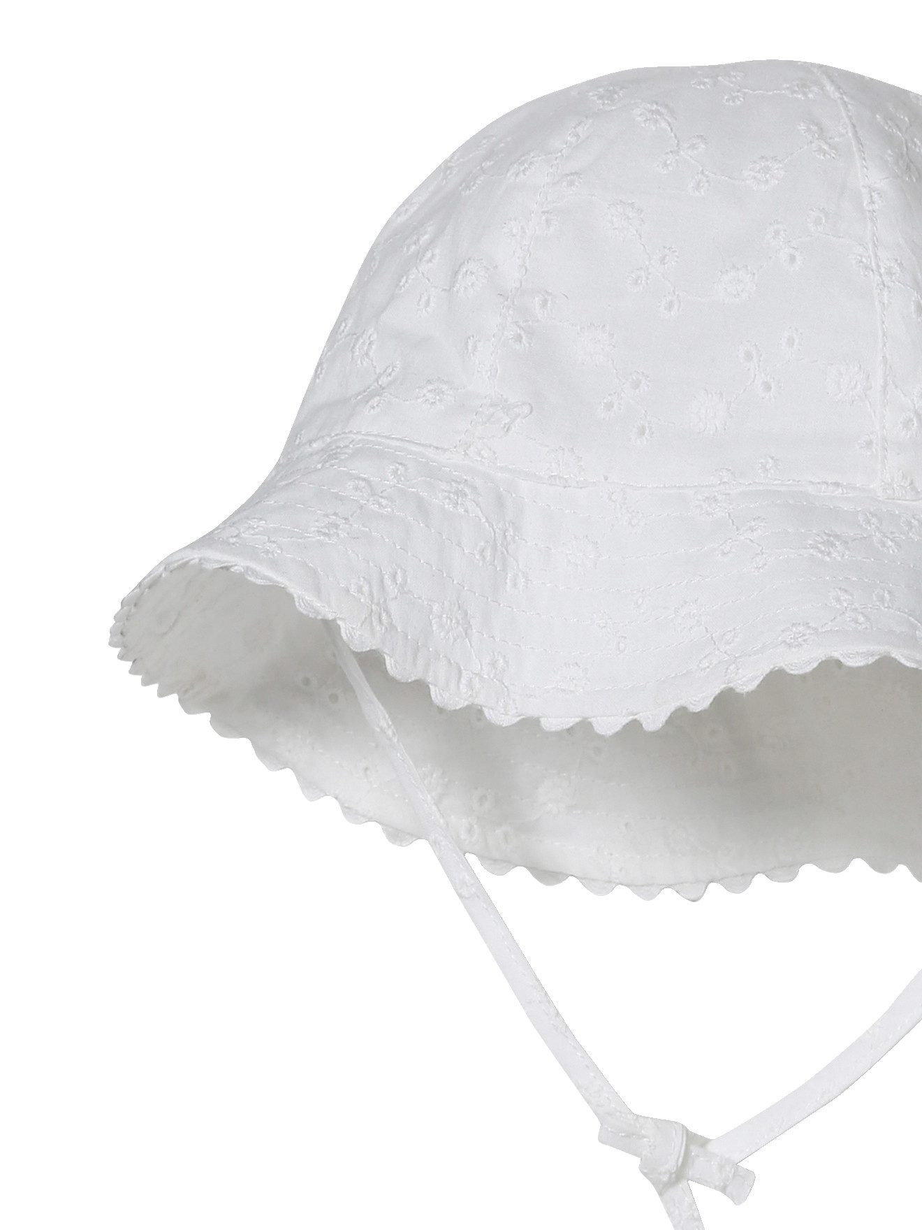 vertbaudet Beanie Mädchen Baby Sonnenhut mit Lochstickereien Lochstickerei