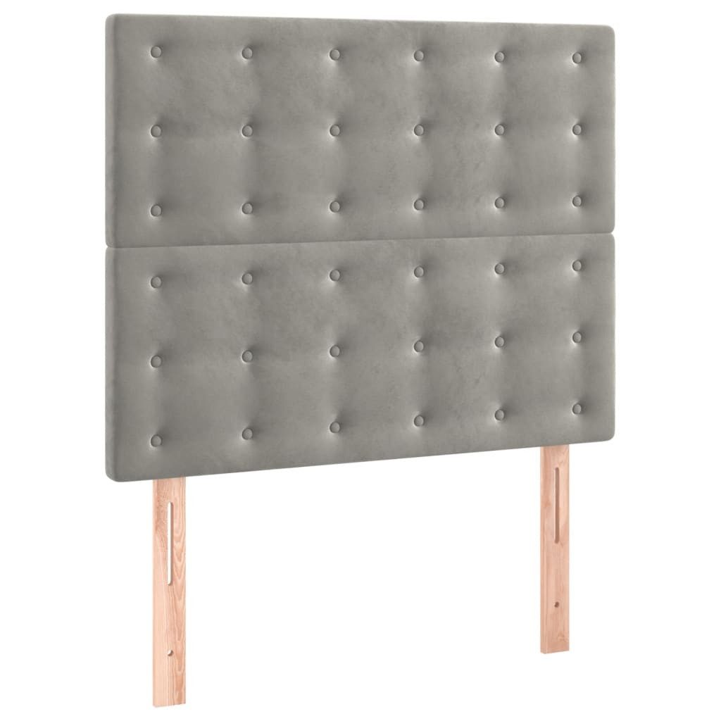 vidaXL Bett Kopfteil Hellgrau 100 x 5 x 118/128 cm Samt (1-tlg)