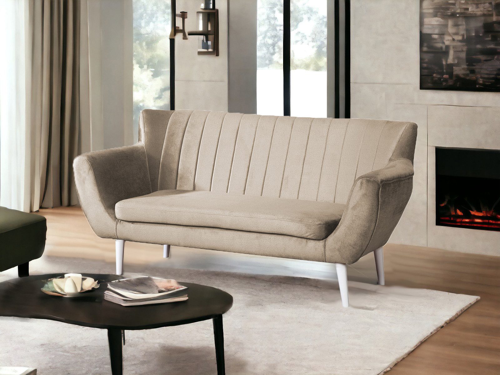 Compleo 2-Sitzer Sofa mit hohen Beinen, günstig online kaufen