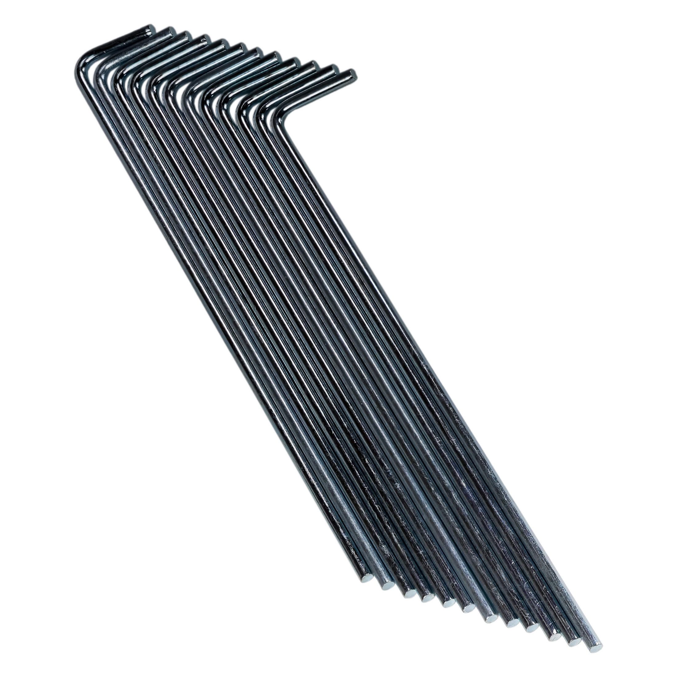 Work-it Zelthering Zeltheringe Set 12 Stück Stahlheringe mit Haken Camping Hering, (12-St), Stahl verzinkt, mit Haken, 25x190x4mm, 12 Stück