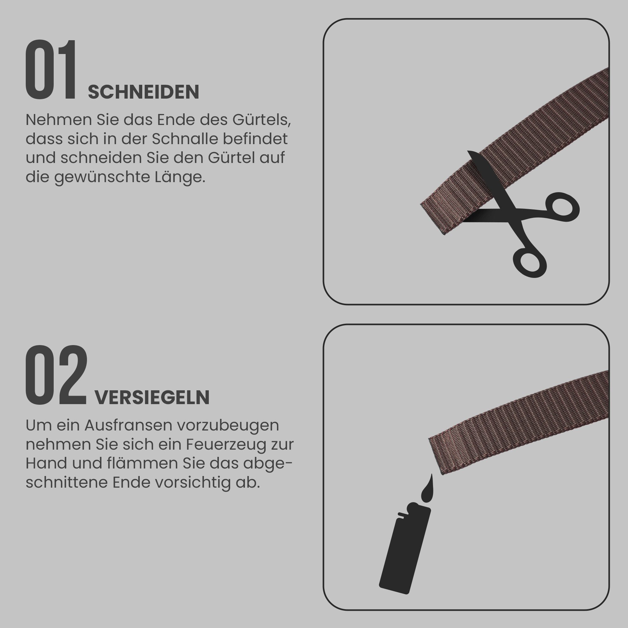 hemmy Fashion Stoffgürtel Canvas Gürtel 130cm (1-St., Stück) Verstellbarer Arbeitsgürtel ohne Löcher, Gürte mit Kunststoffschnalle