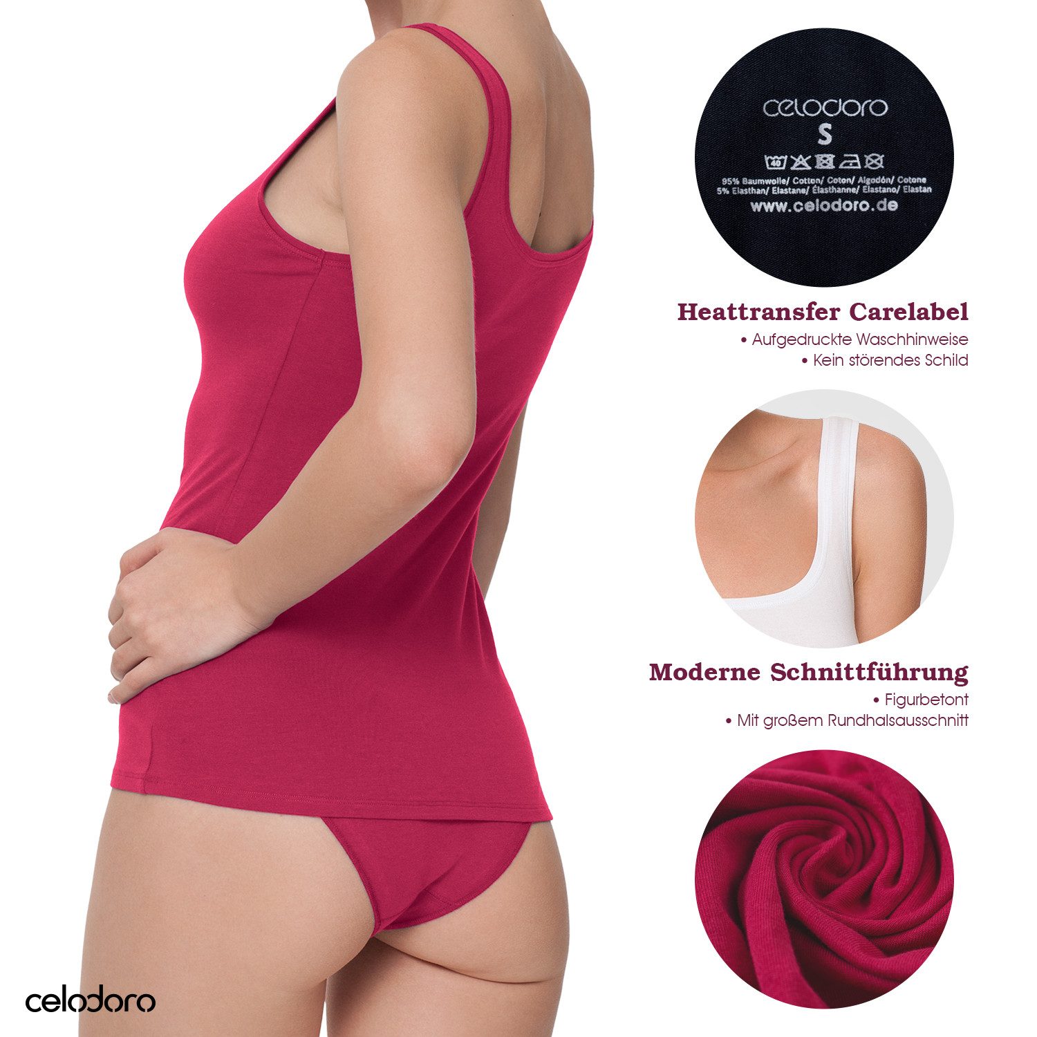 celodoro Unterhemd Damen Basic Tanktop Achselhemd (1 Stück) aus Baumwolle günstig online kaufen