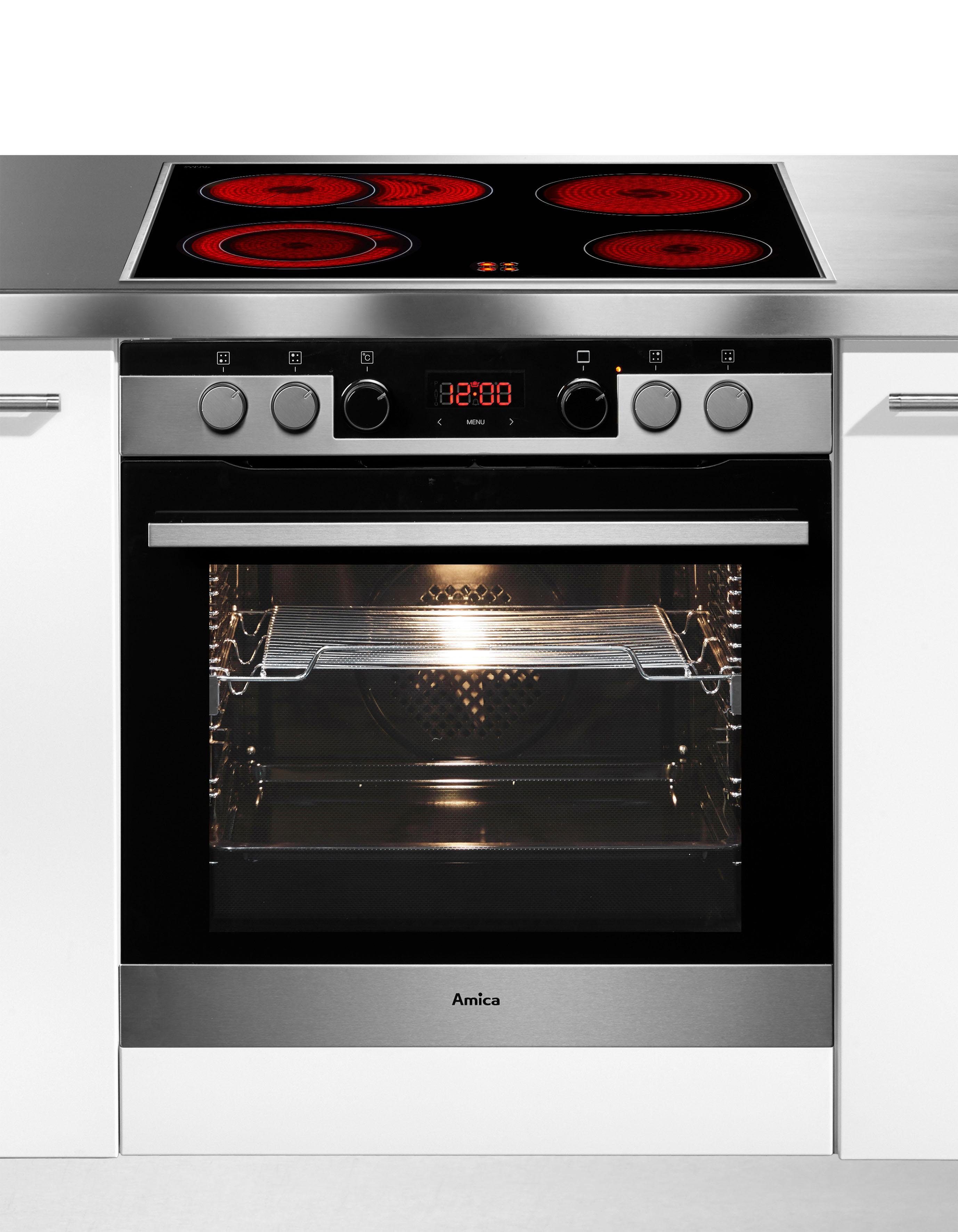 Amica Elektro-Herd-Set EHCX 934 600 E, mit 1-fach-Teleskopauszug, Steam Clean, SteamClean