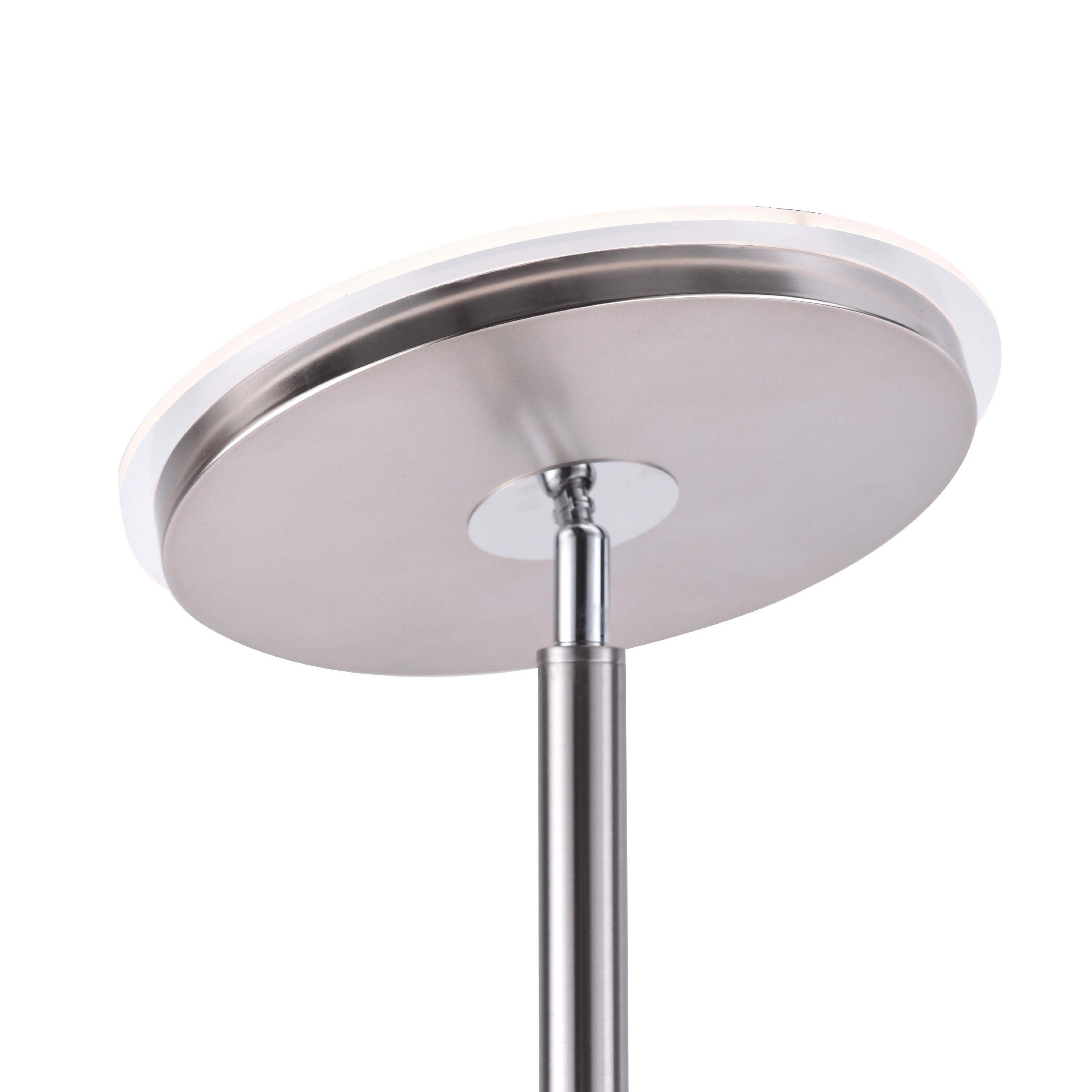 SellTec Stehlampe LED Deckenfluter HANS rund, dimmbar über Touchdimmer, Touchschalter, 1xLED-Board / 22 Watt, warmweiß, Fluter rund schwenkbar dimmbar flexible Leselampe