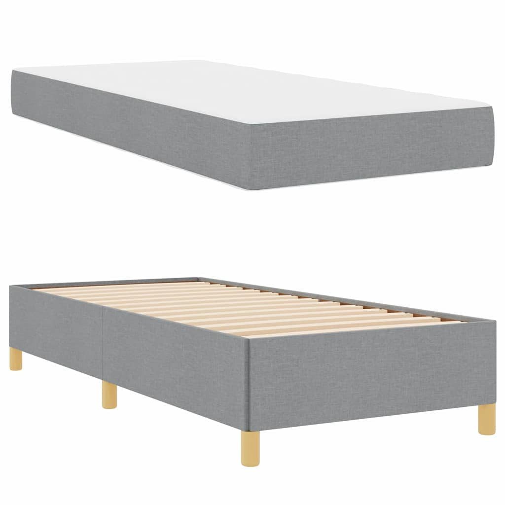 vidaXL Bett Boxspringbett Hellgrau und Braun günstig online kaufen
