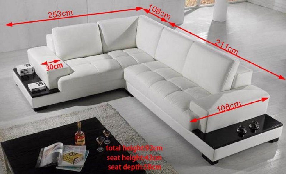 JVmoebel Sofa Ecksofa Ecksofa, Couch Form Polster L Eckcouch Wohnlandschaft Garnitur