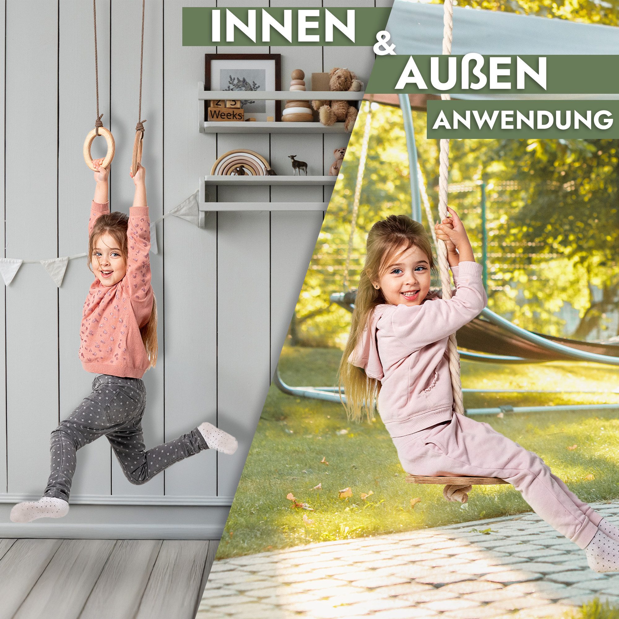 Goodevas Klettergerüst Multifunktionale Schwedenwand & Klettergerüst für Kinder, (3-St) – Bild 4 von 5