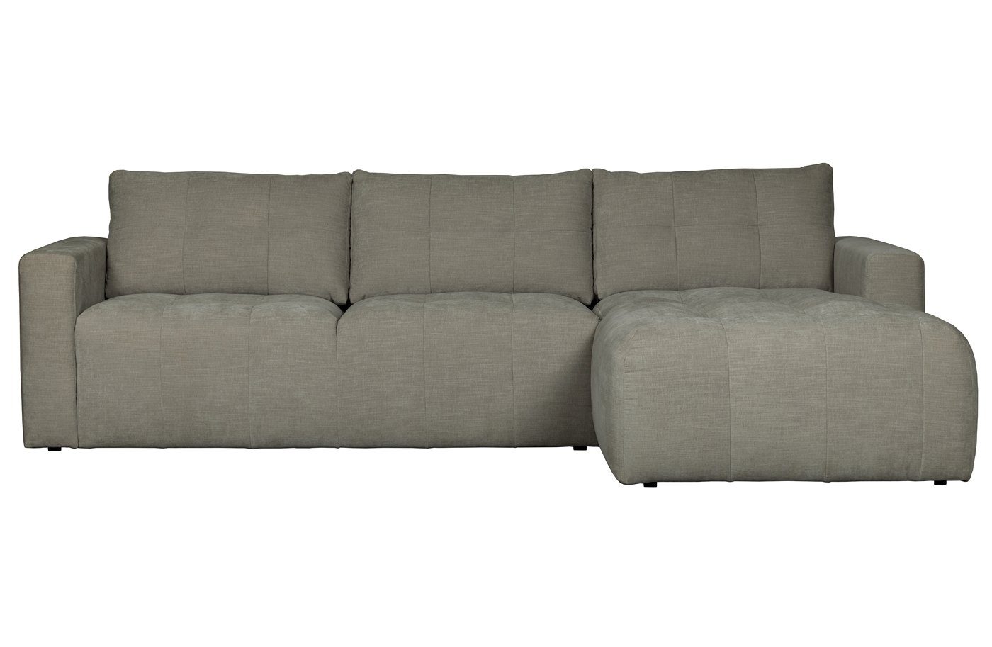 vtwonen Ecksofa Bar Stoff Longchair-Sofa Rechts freistellbar Warm - Grey