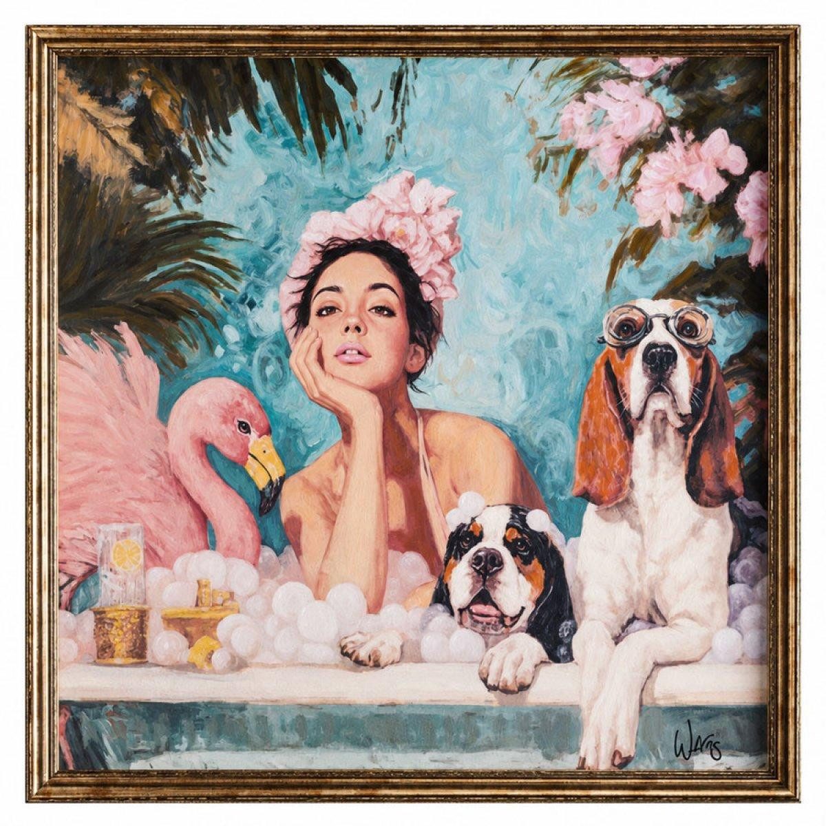 Werner Voß Wanddekoobjekt handgemaltes Gemälde Spa Day auf Leinwand (74x75cm)