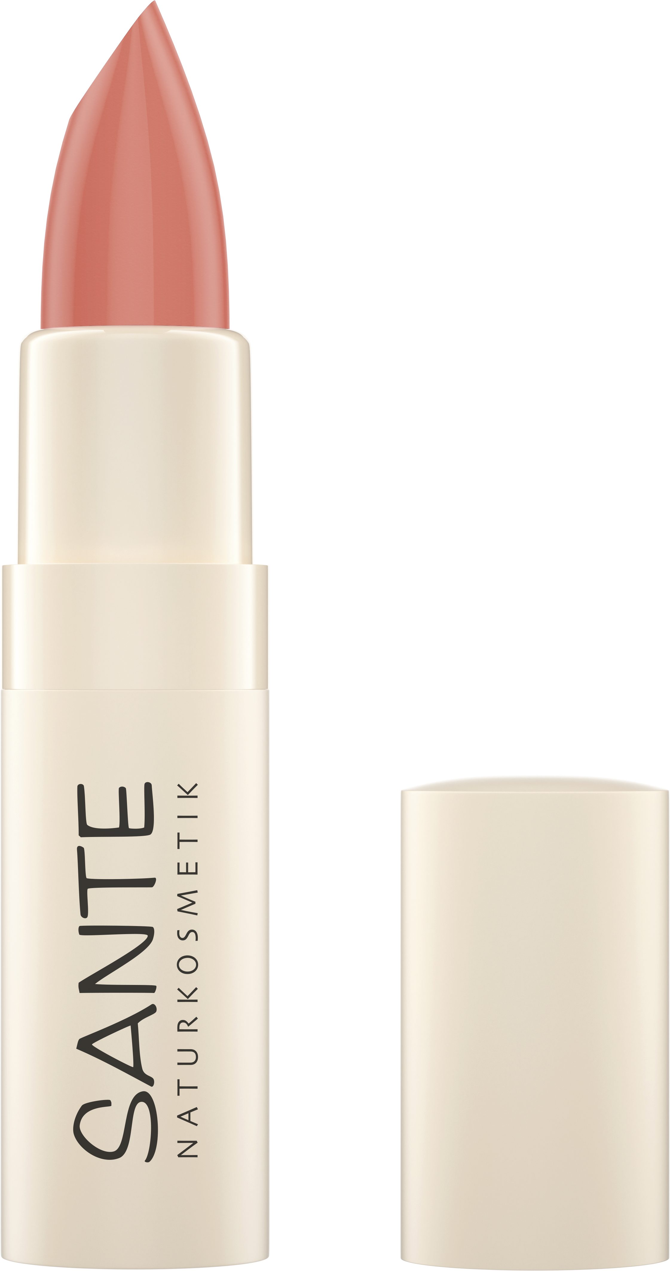 SANTE Lippenstift Moisture Lipstick, Lippenstift, mit Rizinusöl, Sheabutter, Jojobaöl und Vitamin E