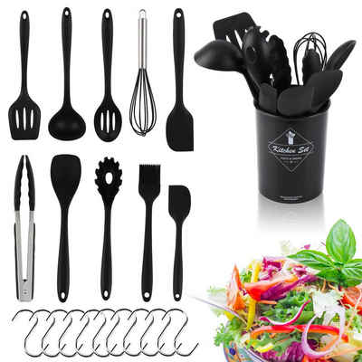 Bettizia Kochbesteck-Set mit Behälter 12tlg Silikon Küchenset Kochen zubehör, Hitzebeständ (Set, 12-tlg), Mit Haken