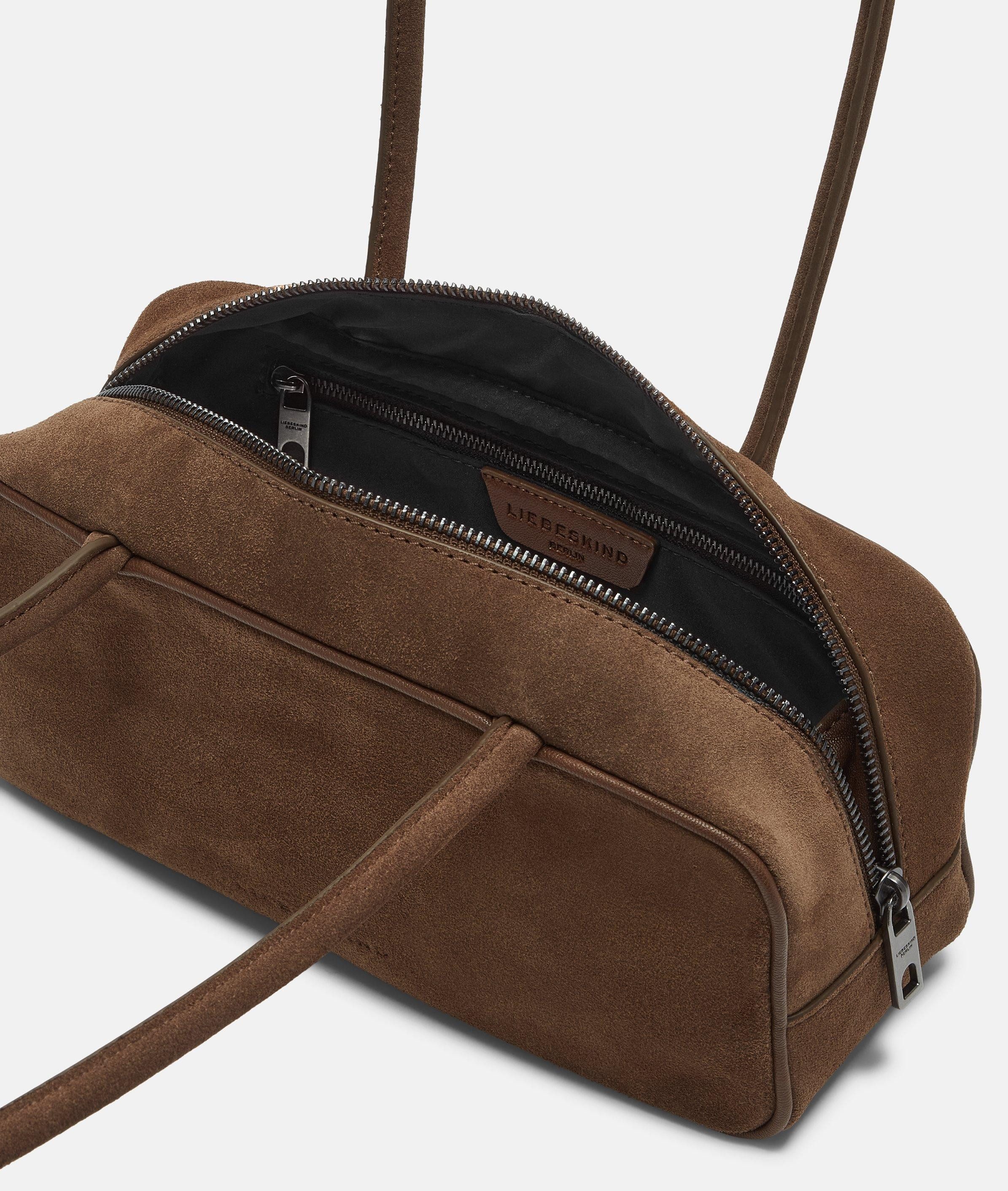 Liebeskind Berlin Schultertasche Jil Satchel S, Handliche Schultertasche aus Veloursleder