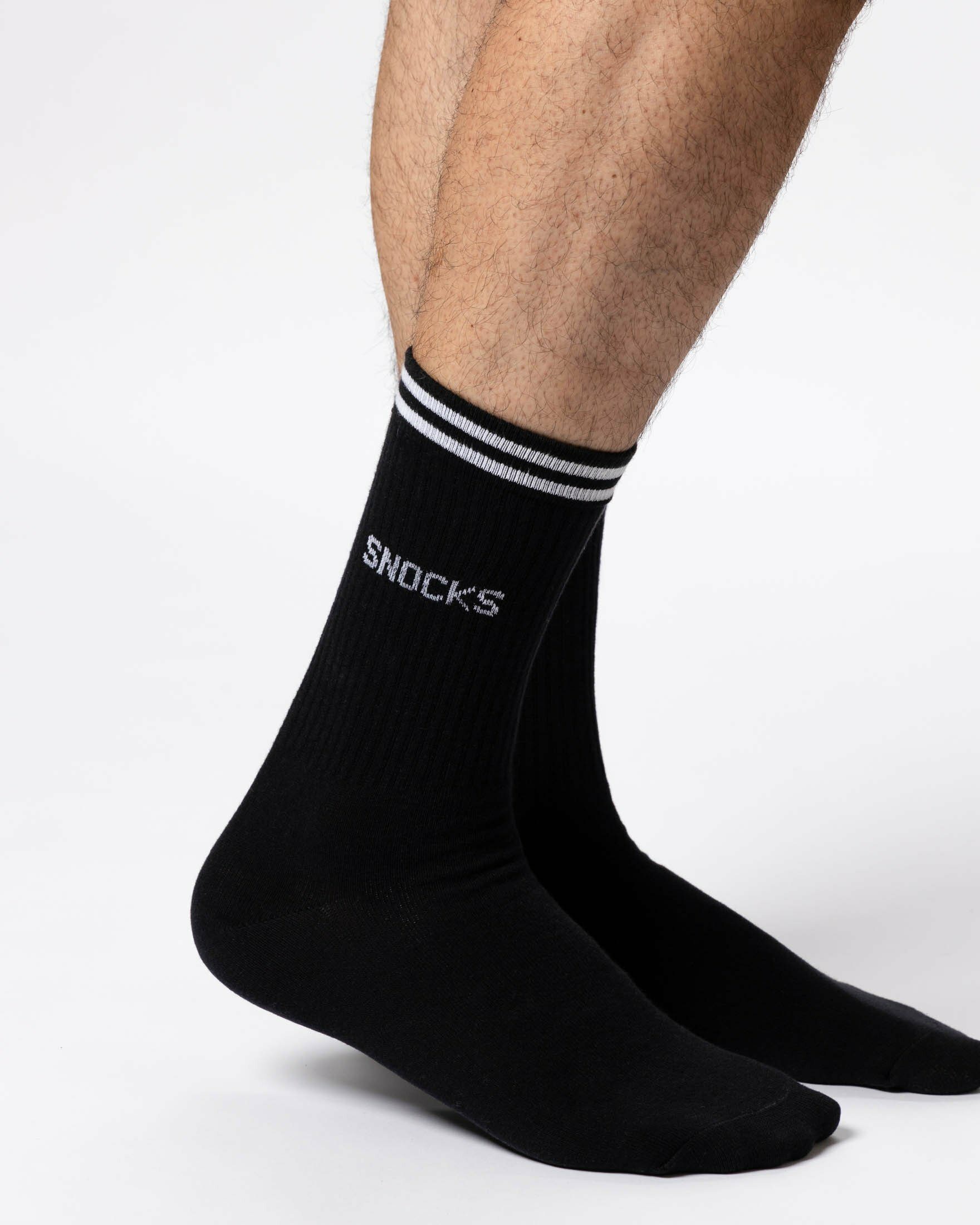 SNOCKS Sportsocken Hohe Tennissocken mit Streifen für Damen & Herren (4-Paar) aus Bio-Baumwolle, stylish für jedes Outfit
