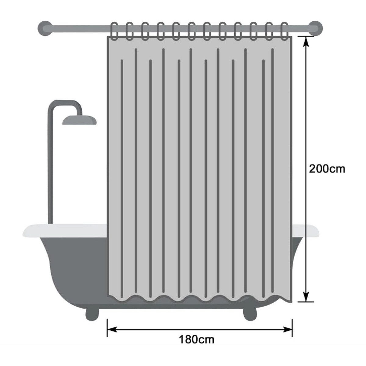 Kraftverdia Duschvorhang Leinen-Look Duschvorhang 180x200cm – Wasserdicht & Waschbar – Bild 5 von 5