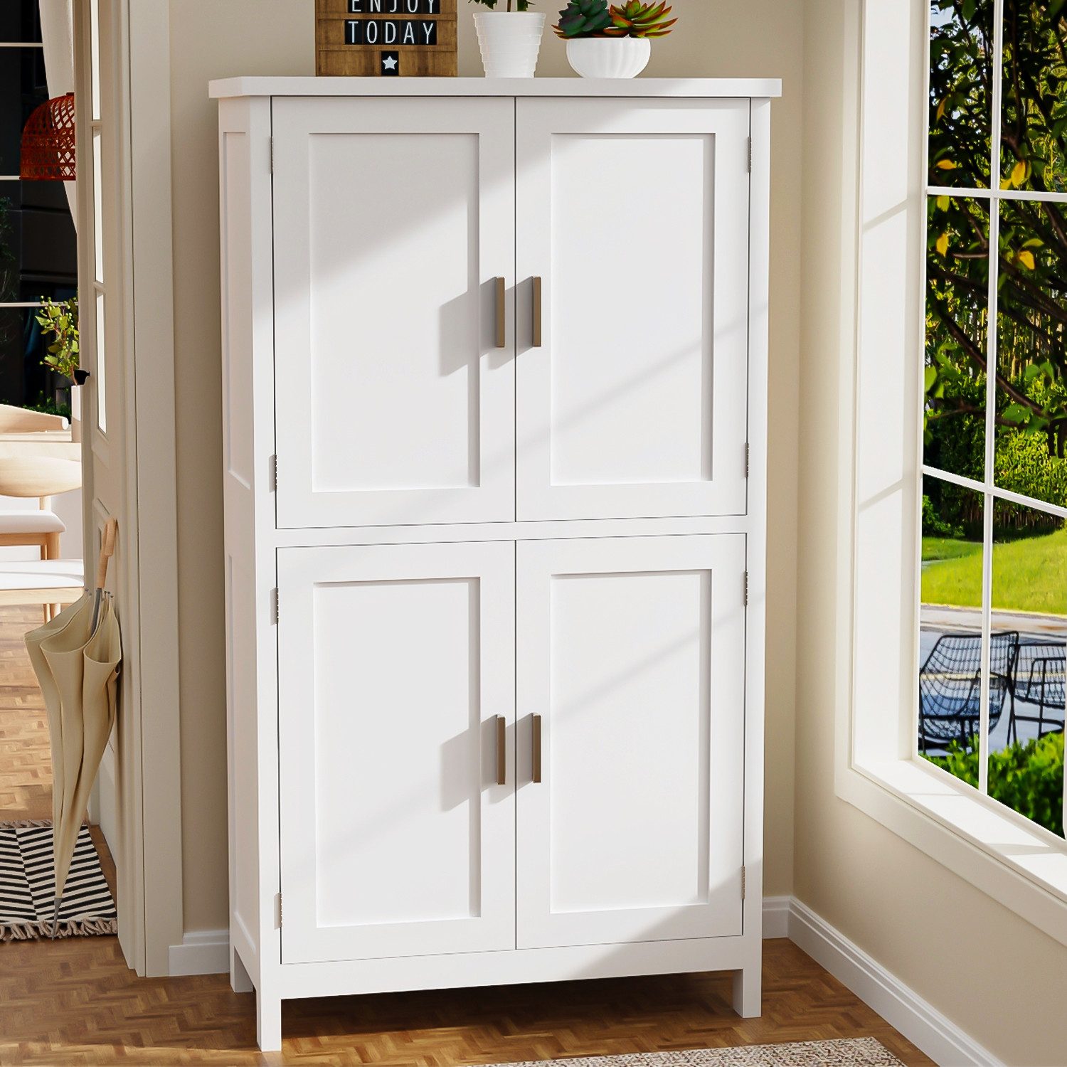 oyajia Mehrzweckschrank Küchenschrank Badezimmerschrank (mit Türen günstig online kaufen