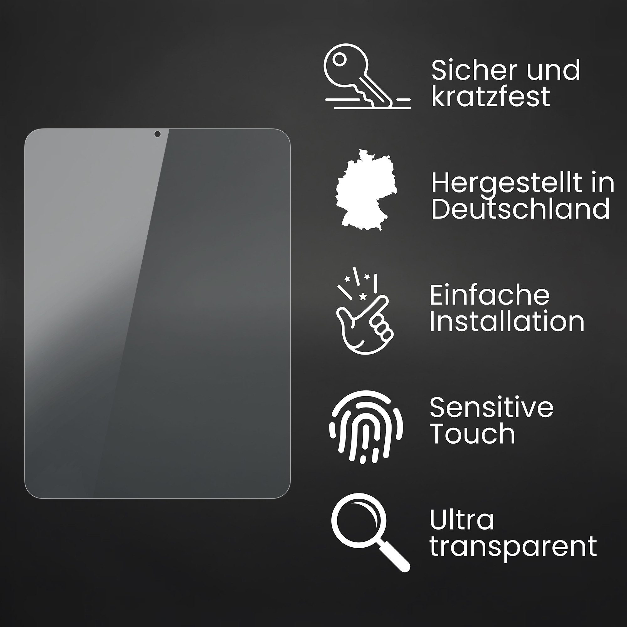 Bruni Schutzfolie Glasklare Displayschutzfolie für iPad Air 2022, (2 Folien), praktisch unsichtbar