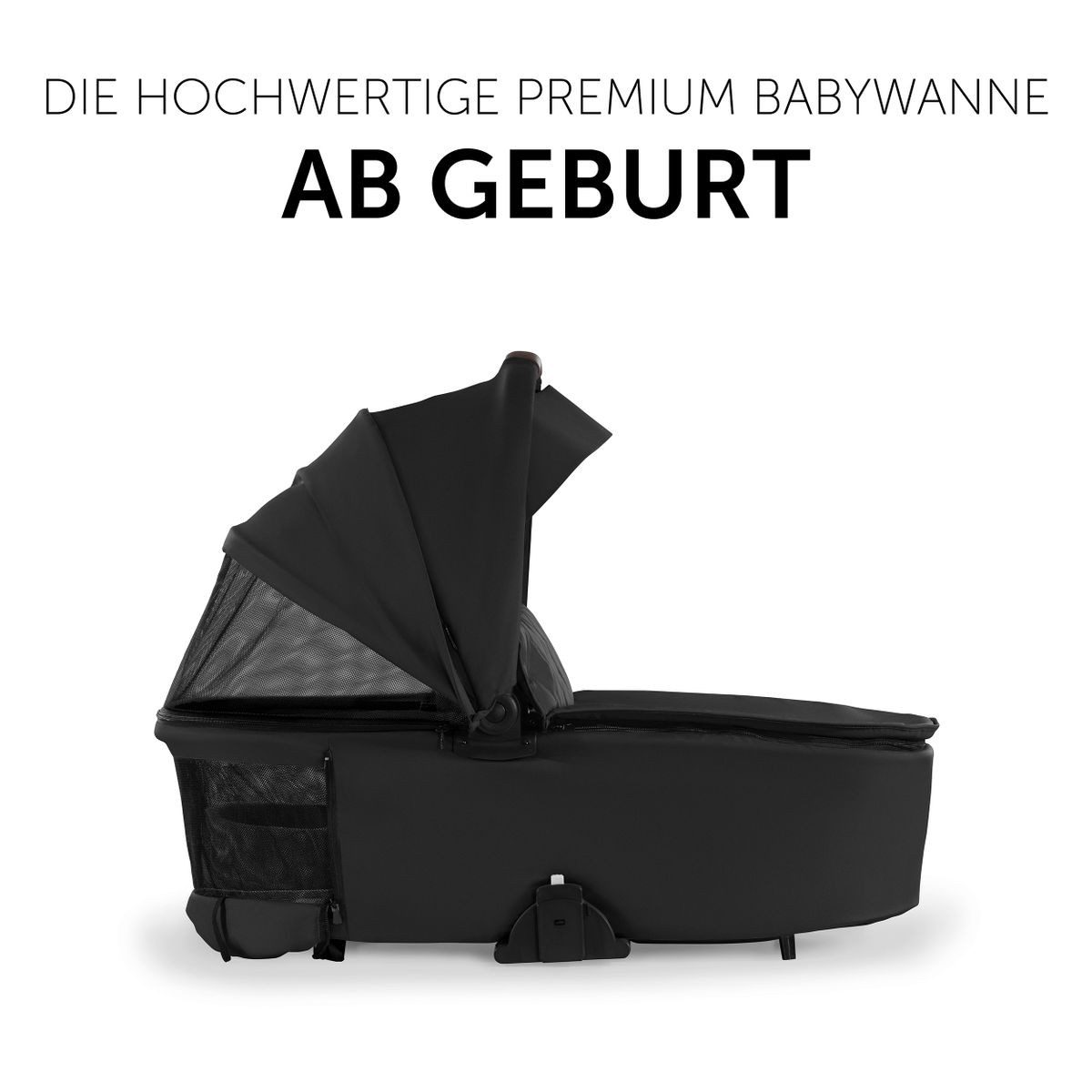 Hauck Kinderwagenaufsatz Walk N Care - Black, Faltbare Babywanne für Hauck Kinderwagen Walk N Care