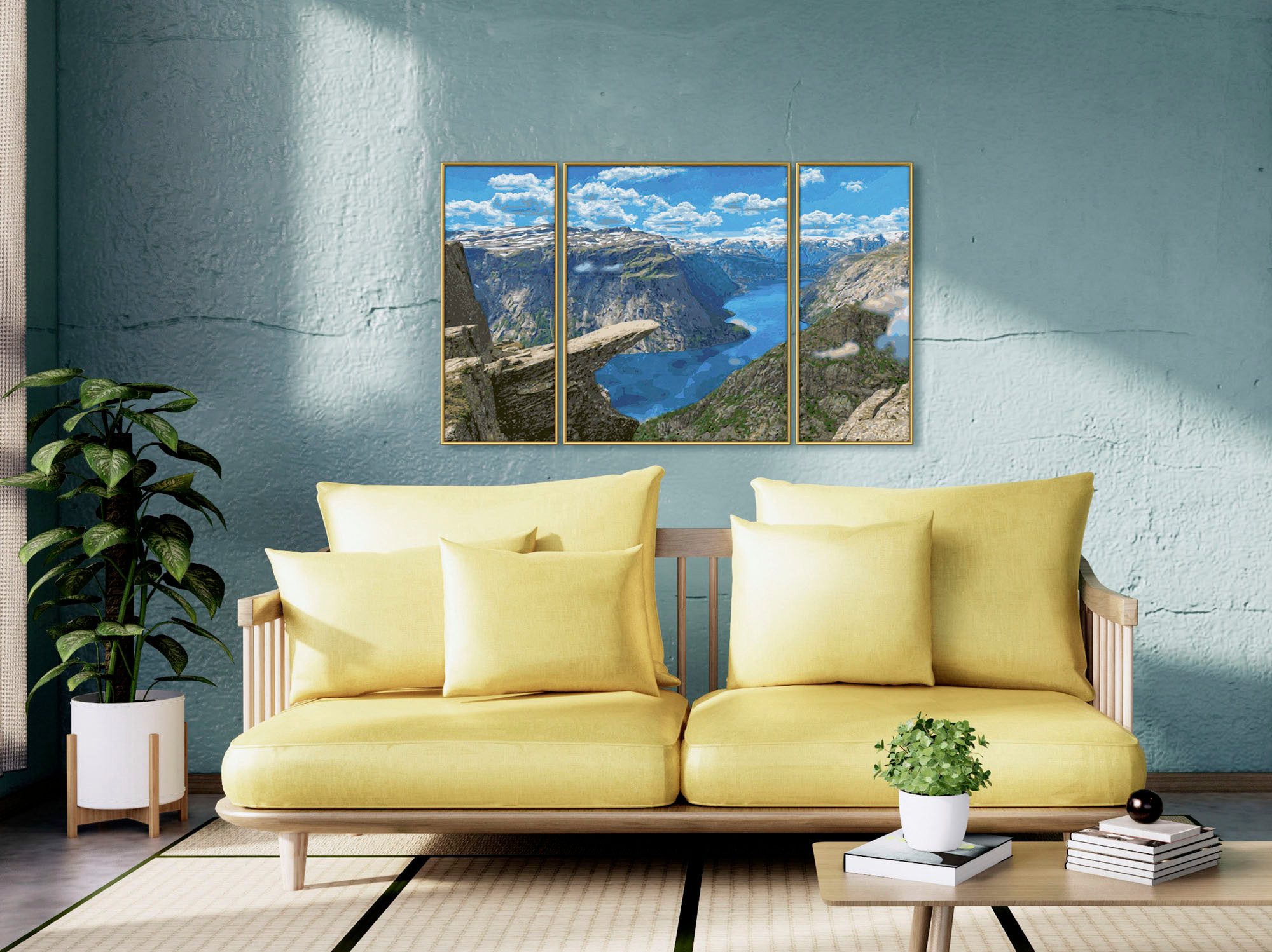 Schipper Malen nach Zahlen Meisterklasse Triptychon, Trolltunga in Norwegen, Made in Germany