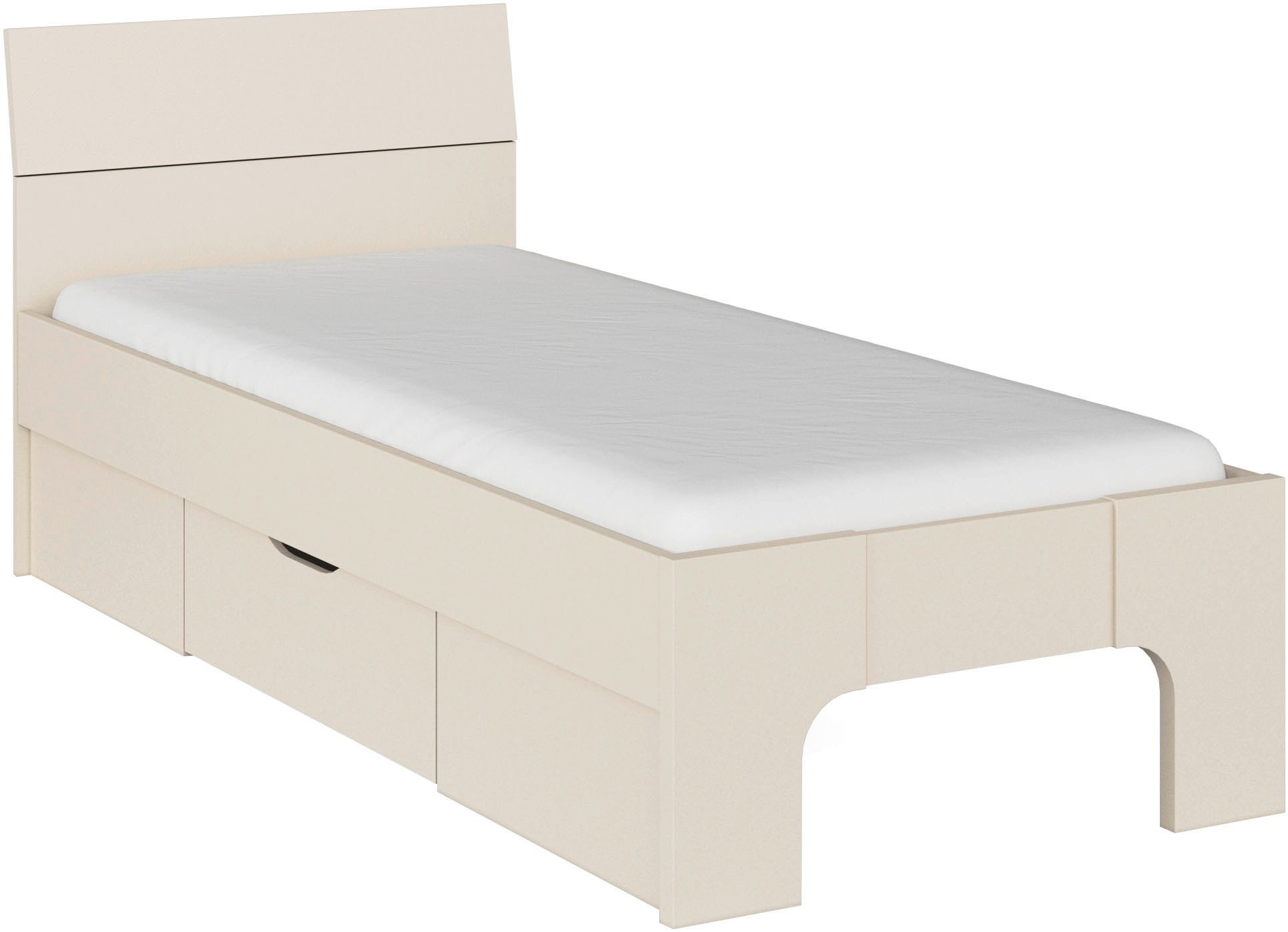rauch Bett Einzelbett Doppelbett Stauraum Landhausstil MARLENE Breite 120/140 cm (Breite 90x200 cm oder 140x200 cm), in 2 Breiten mit geräumigem Schubkasten MADE IN GERMANY