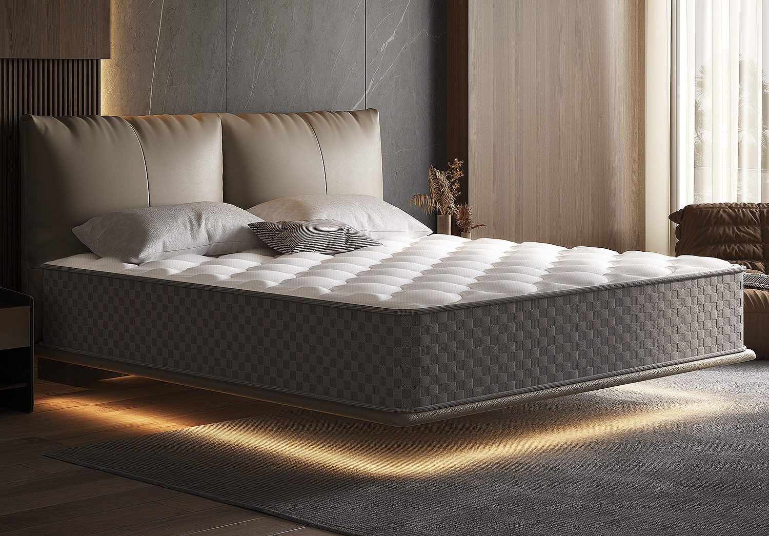 Boxspringmatratze Taschenfederkernmatratze Matratze H3, 7-Zone Federkernmatratze, Hiazurm, 22 cm hoch, (Atmungsaktiv, Orthopädische, mit Spannbettlaken, Qualitätsmatratzen Für Kinder und Erwachsene), Matratze 140x200 cm