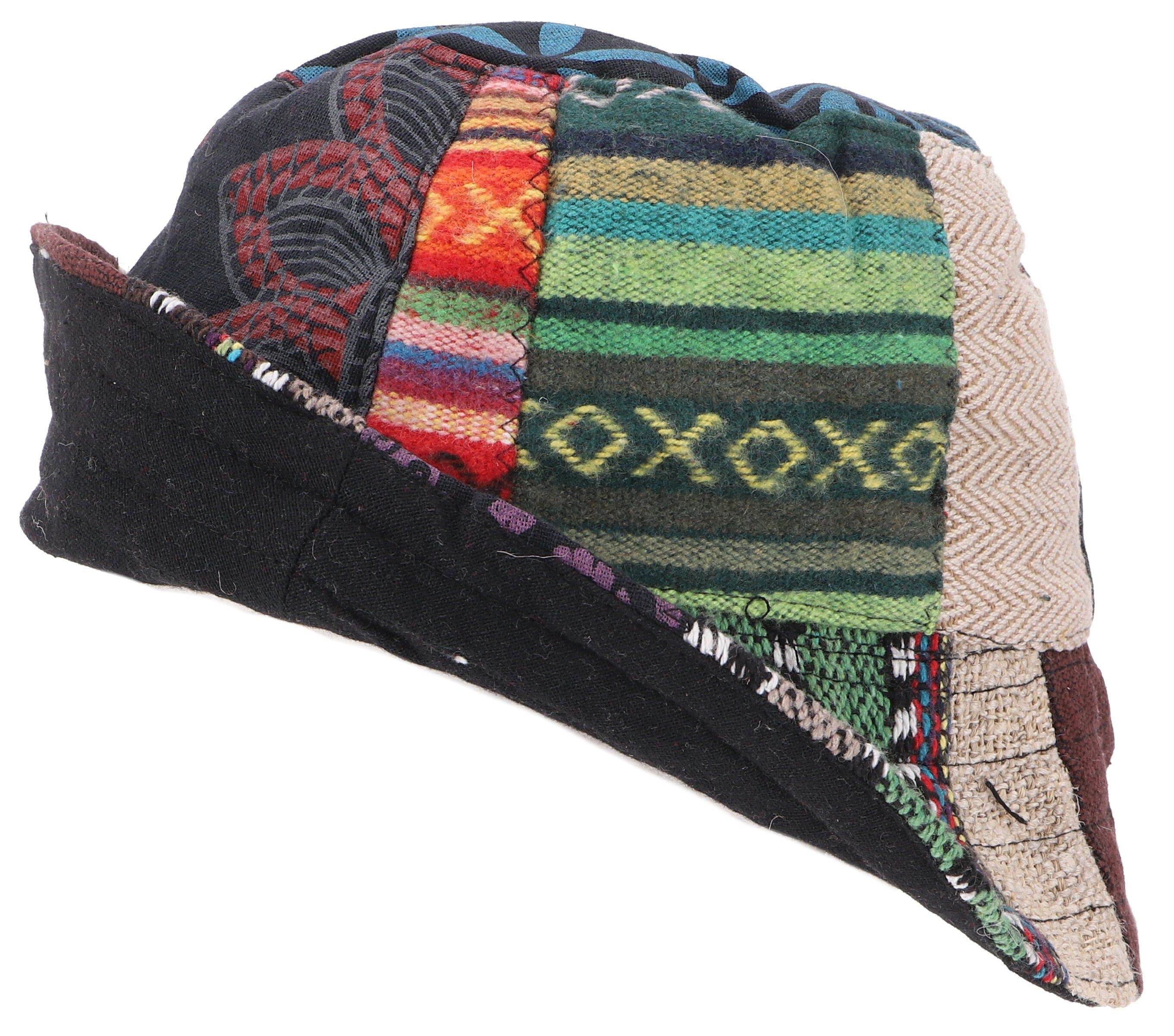 Guru-Shop Strickmütze Sommerhut,Patchwork Schlapphut, Fischerhut,..