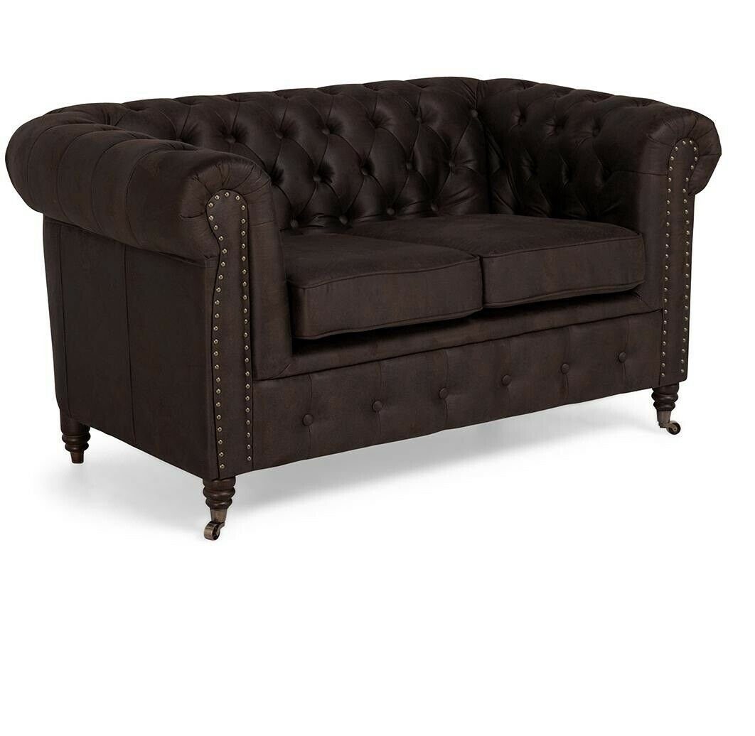 JVmoebel Sofa Zweisitzer Chesterfield Textil Couch Polster 2Sitzer Sofa, Made in Europe